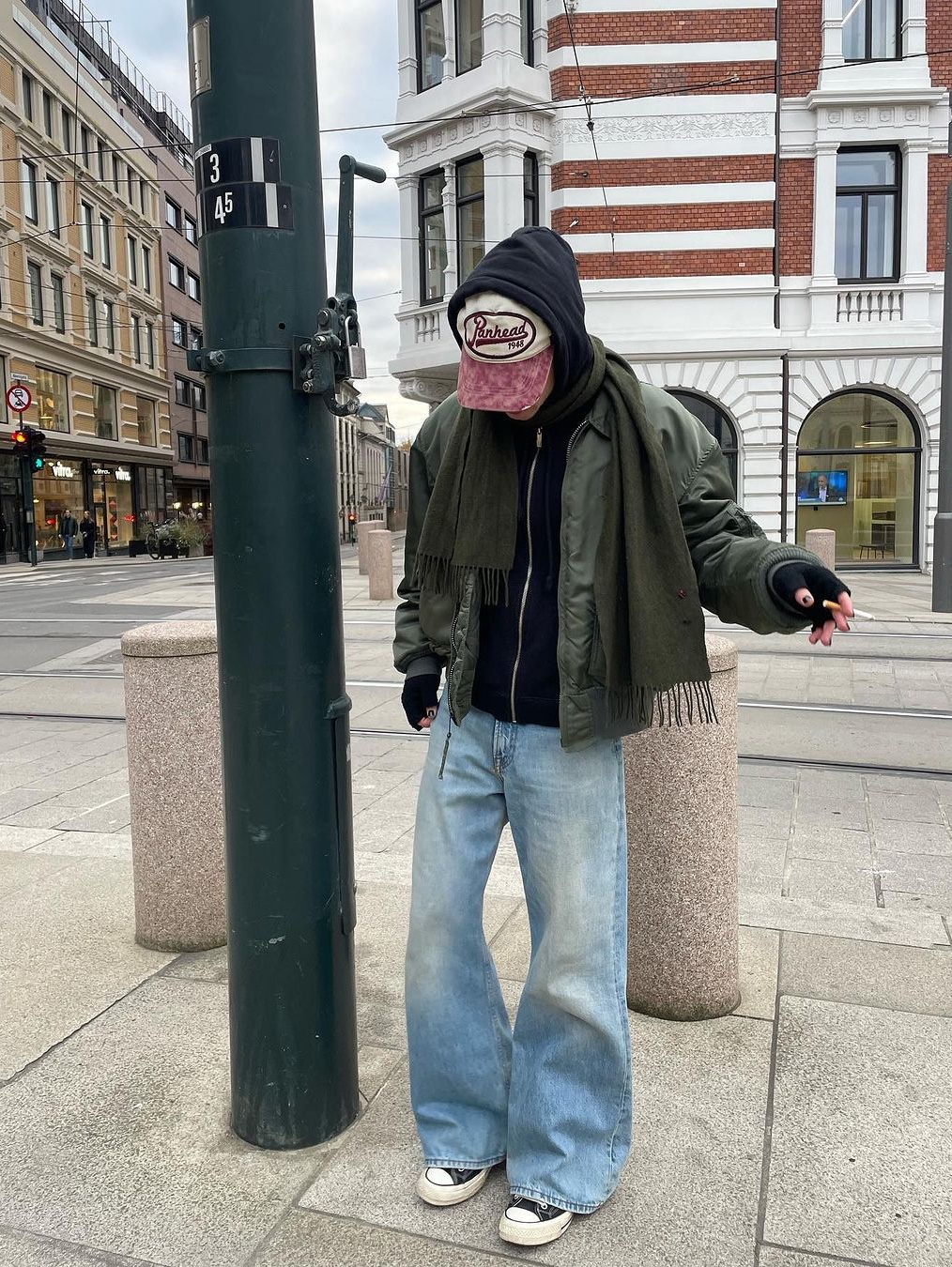 Houston Japan Nylon Rip Vietnam Tiger Jacket Olive Drab 51267OD, Bluemarble Belted Pocket Pants Khaki 착용 스타일 - 2