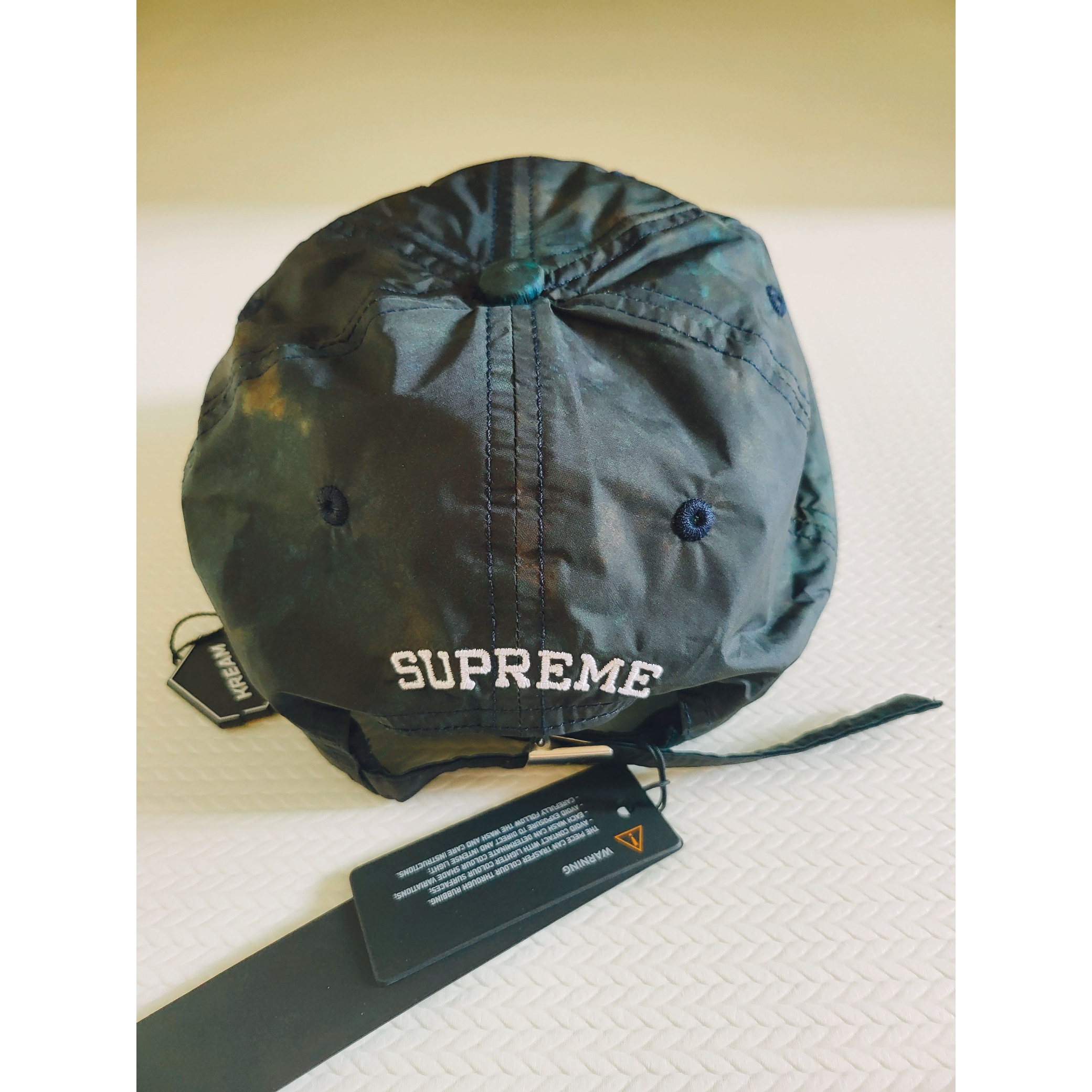 Supreme x Stone Island Painted Camo Nylon 6-Panel Dark Teal - 20FW 착용 스타일 - 2