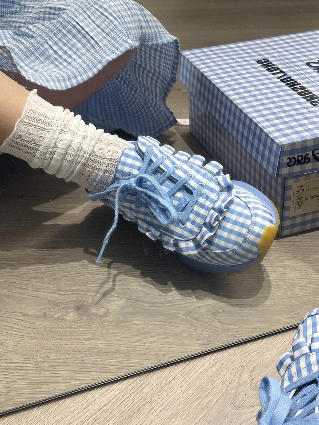 Asics x Shushu/Tong Tarther SC Plus Blue Gingham 착용 스타일 - 4