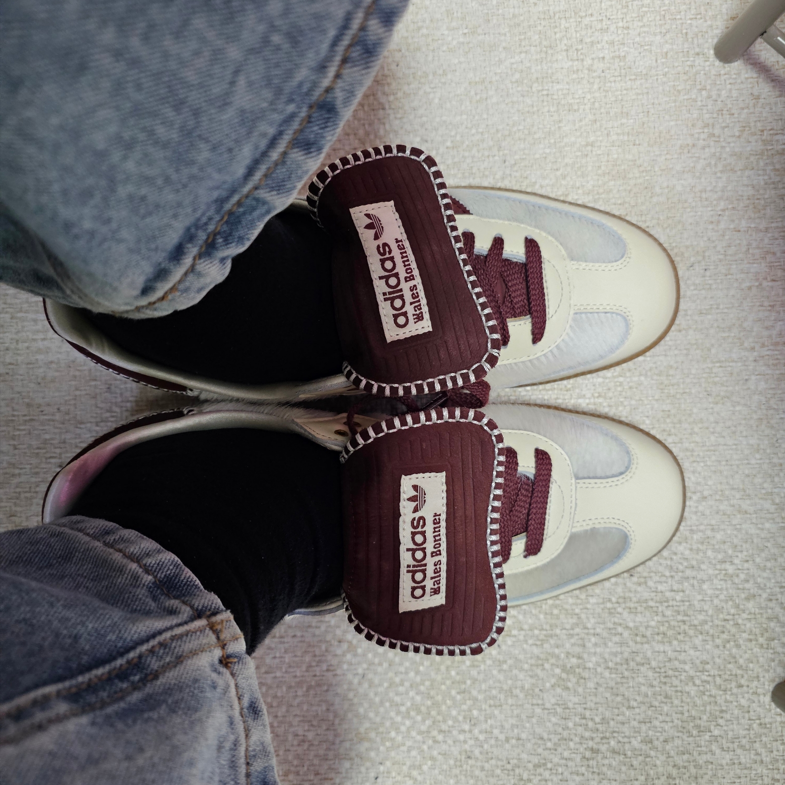 Adidas x Wales Bonner Pony Tonal Samba Cream White Mystery Brown 착용 스타일