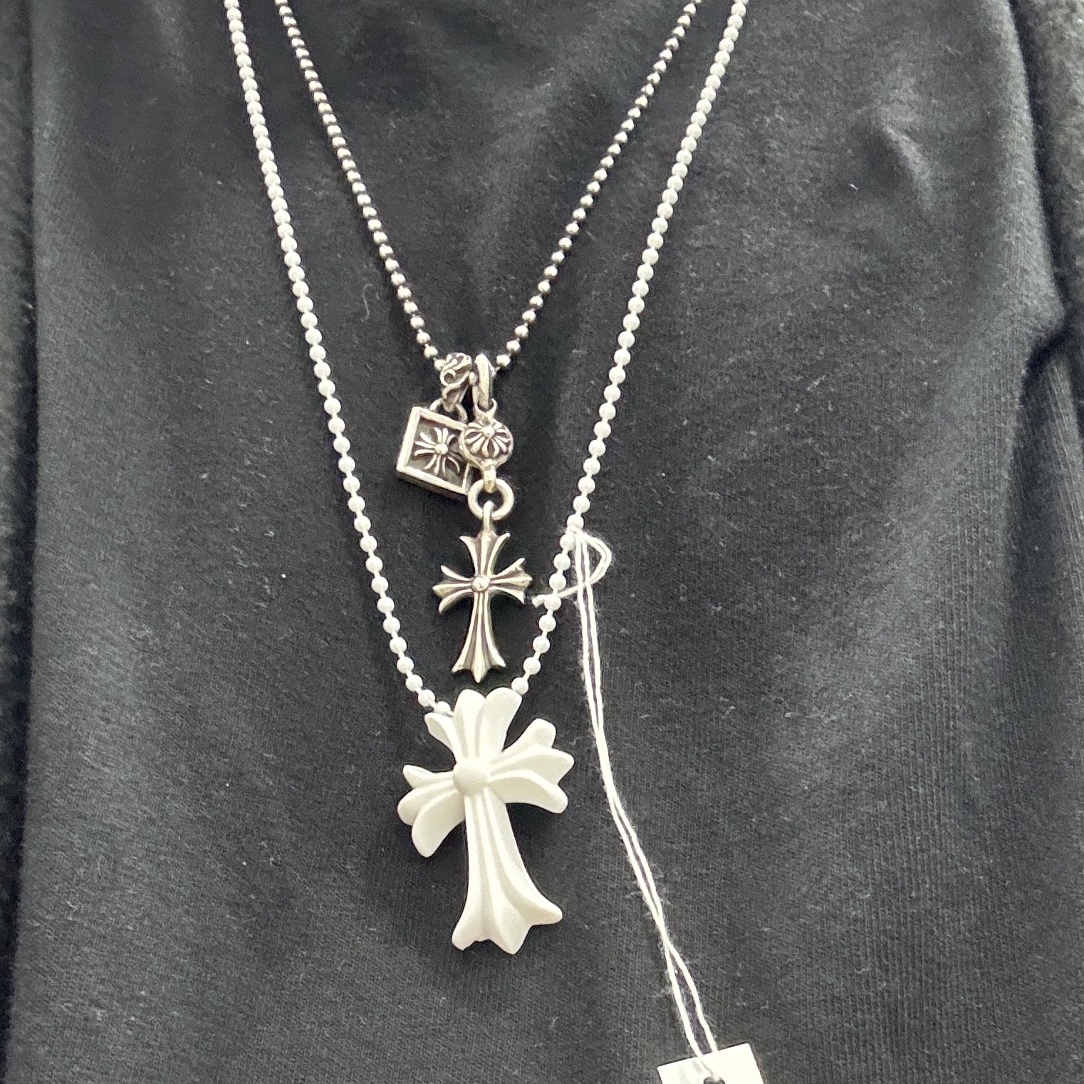Chrome Hearts Silichrome CH Cross Pendant White 2022/2023 착용 스타일