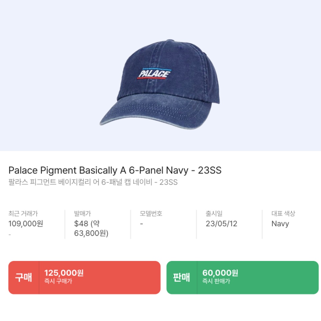 Palace Pigment Basically A 6-Panel Blue - 23SS 착용 스타일 - 2