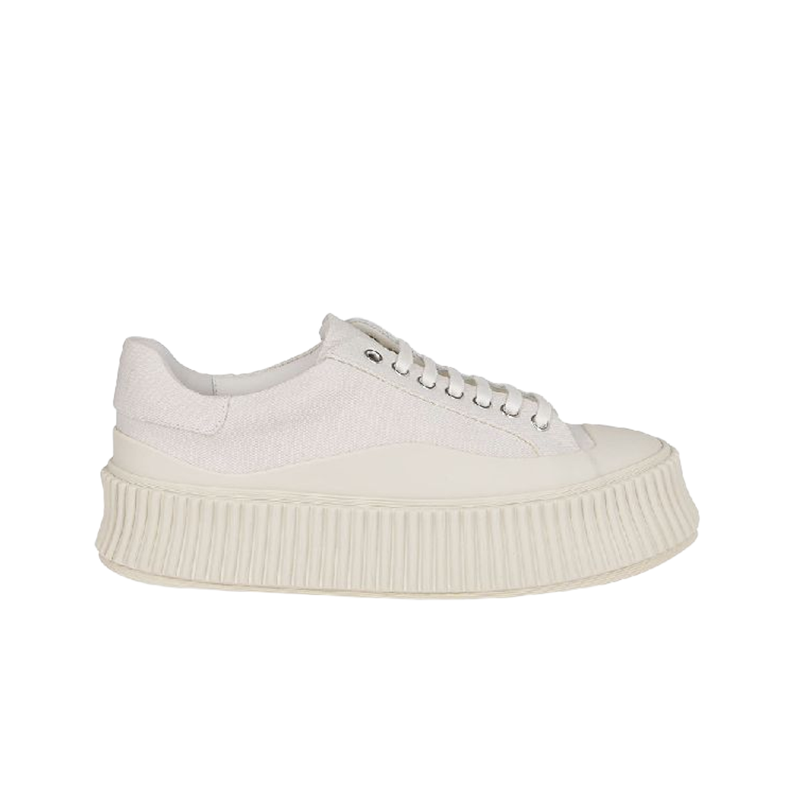 (W) 질 샌더 코튼 레이스업 스니커즈 코코넛((W) Jil Sander Cotton Lace Up Sneakers Coconut)