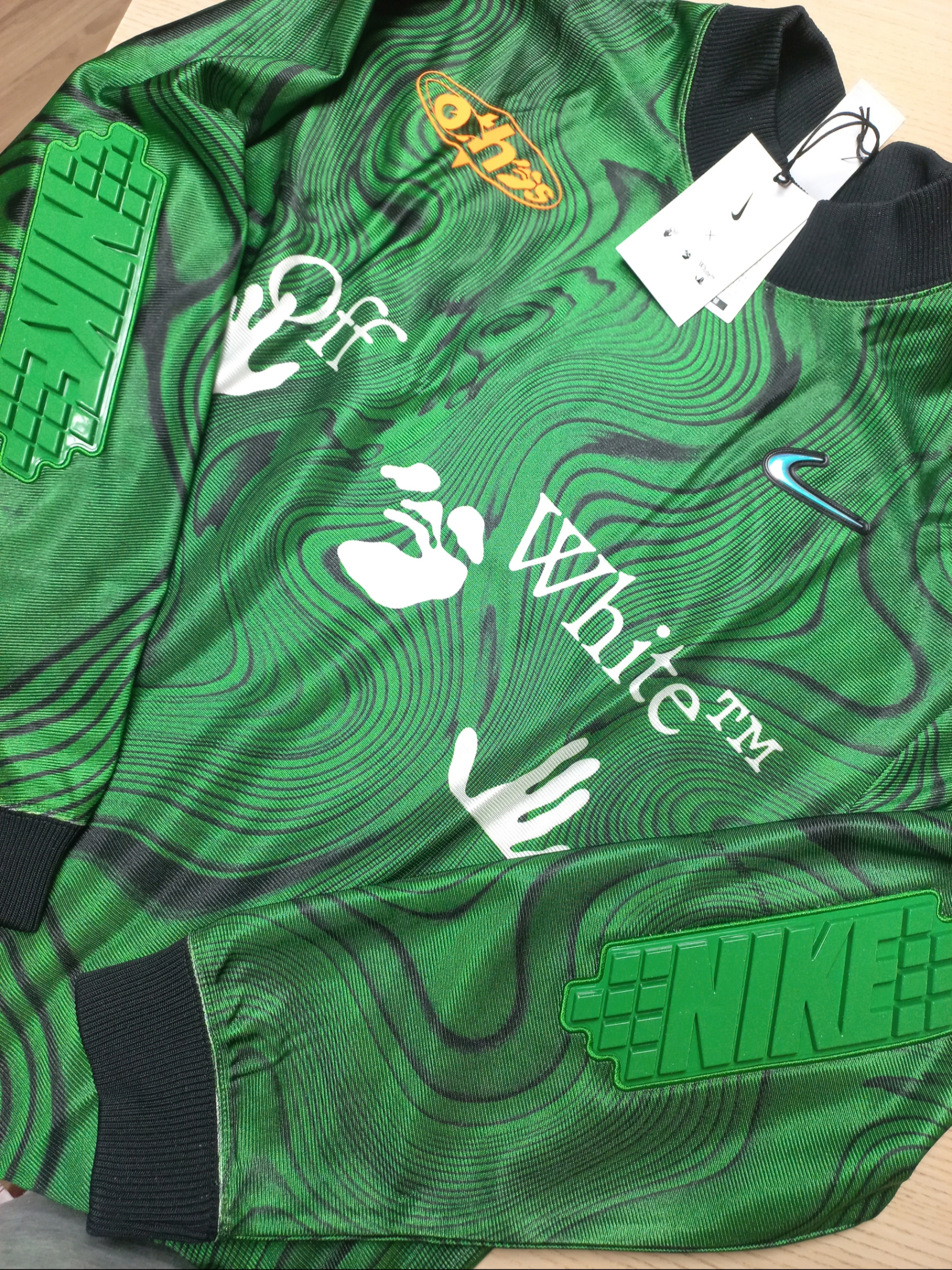 Nike x Off-White Allover Print Jersey Kelly Green - Asia 착용 스타일