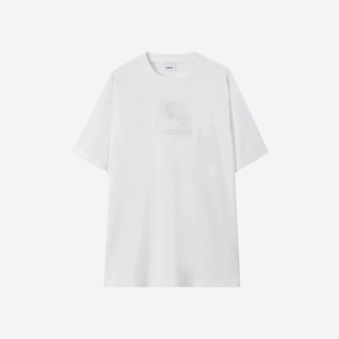 Burberry EKD Cotton T-Shirt White 상세 이미지 1