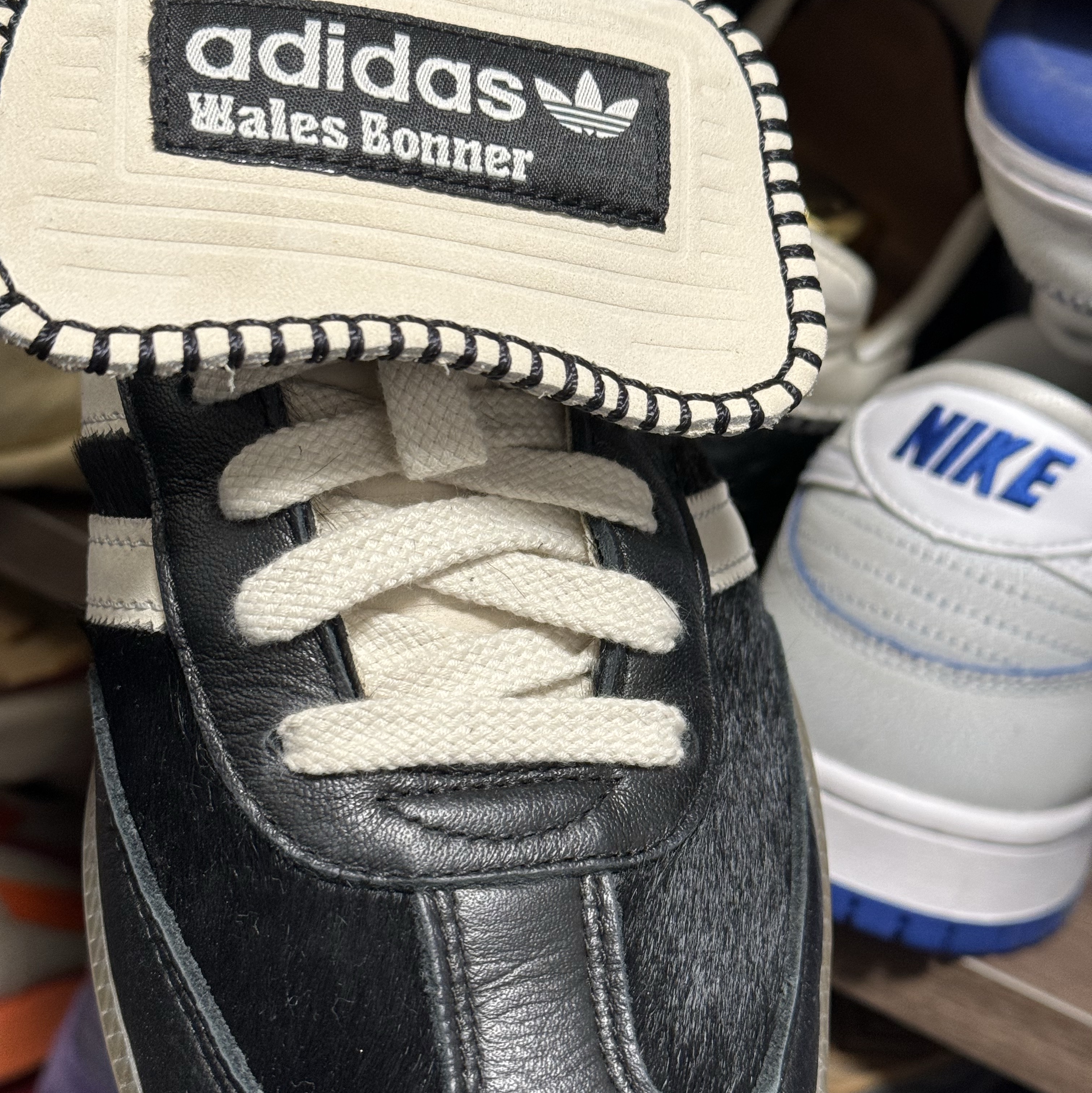Adidas x Wales Bonner Pony Tonal Samba Core Black Cream White 착용 스타일