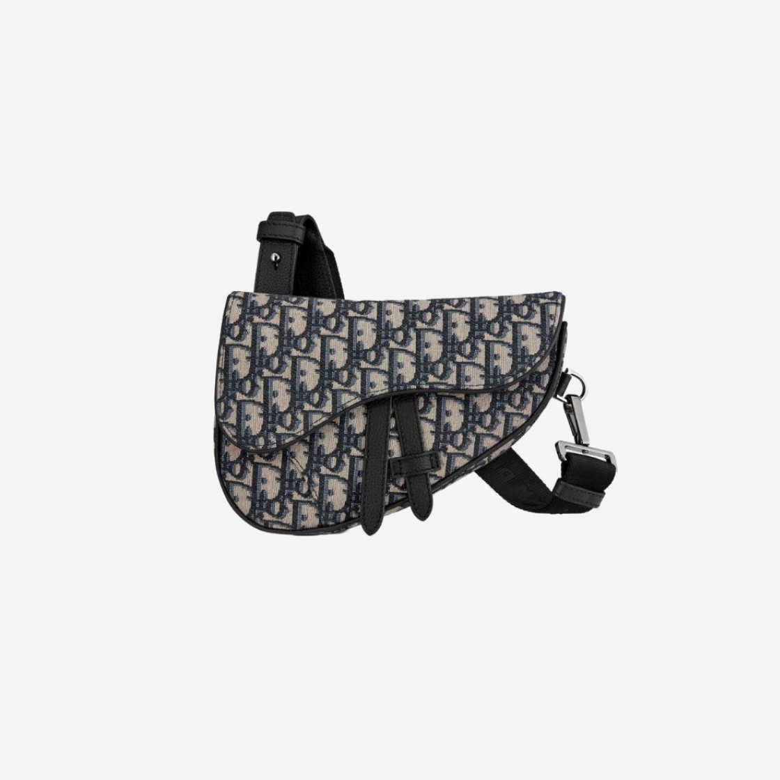 Dior Mini Saddle Bag with Strap Oblique Jacquard Beige Black 상세 이미지 1