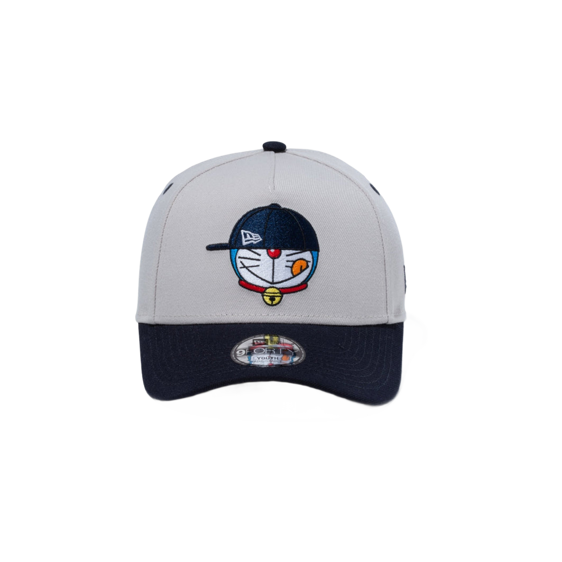 New Era x Doraemon Youth 9Forty Cap A Frame Doraemon Face Logo Stone Navy 상세 이미지 1