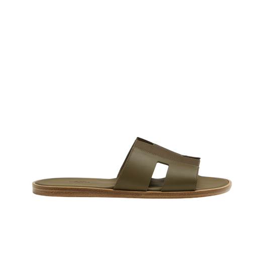 ★Hermes Izmir Sandal Calfskin & Moka★ Hermes Izmir Sandal In Calfskin With Iconic H Cut-Out And
