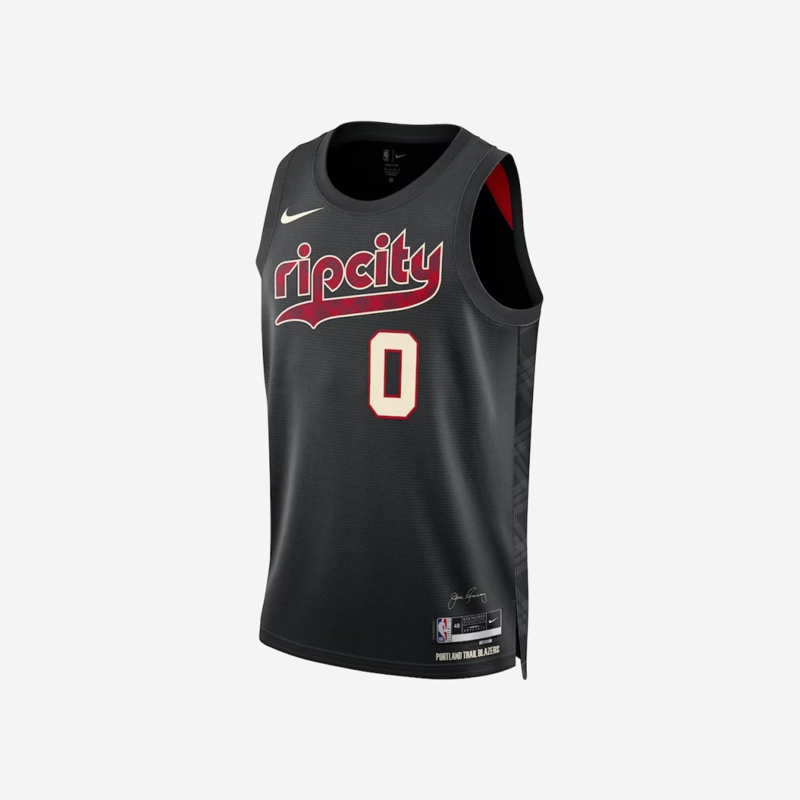 Nike Damian Lillard Portland Trail Blazers City Edition 2023/24 NBA Swingman Jersey Black 상세 이미지 1