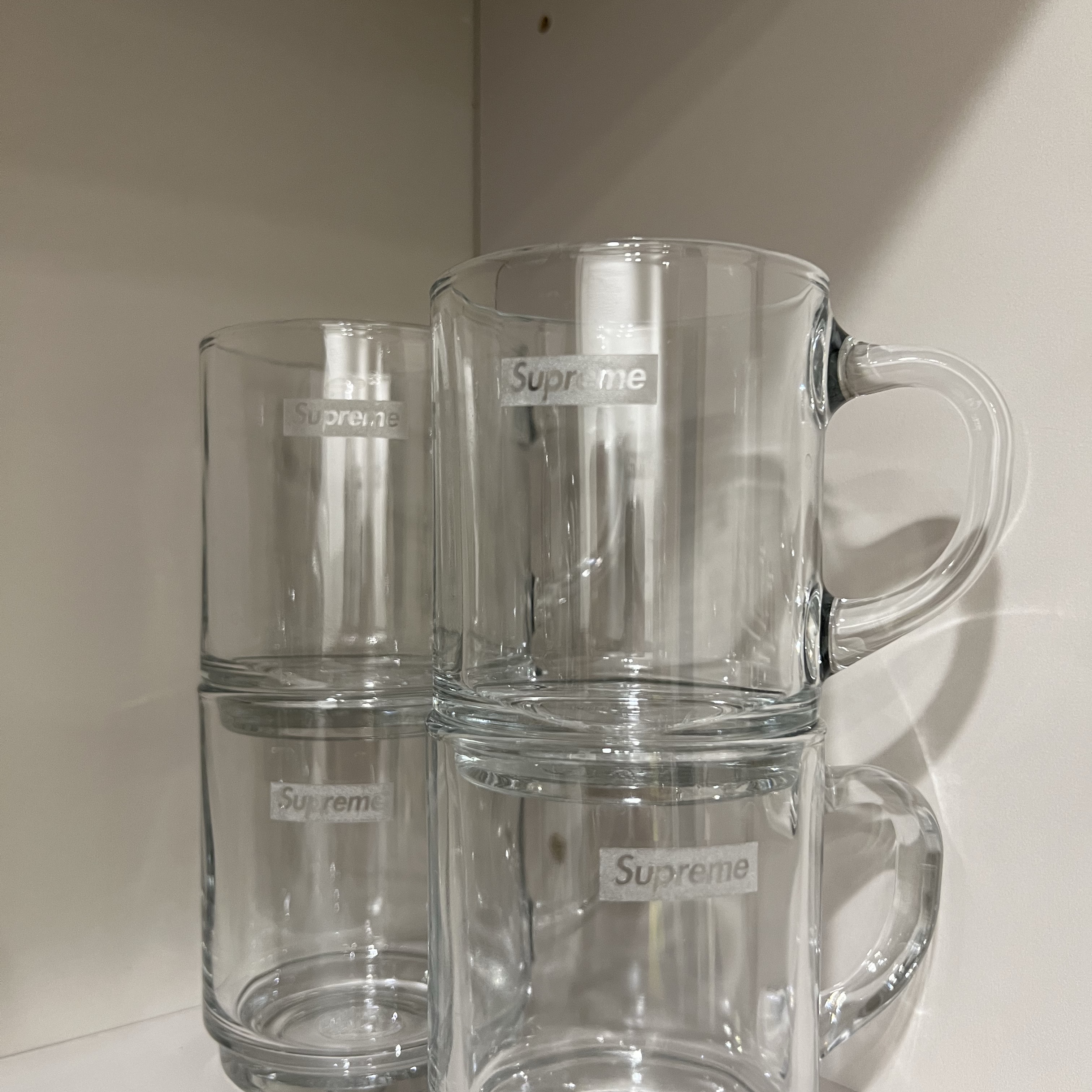 Supreme Duralex Glass Mugs Clear (Set of 6) - 23SS 착용 스타일