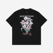Wooyoungmi Flower Back Logo T-Shirt Black - 24SS