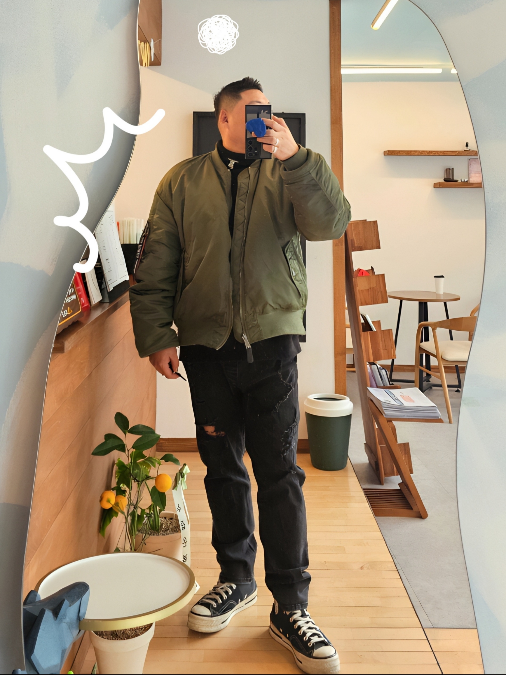 컨버스 척 70 하이 플러스 블랙 착용 스타일