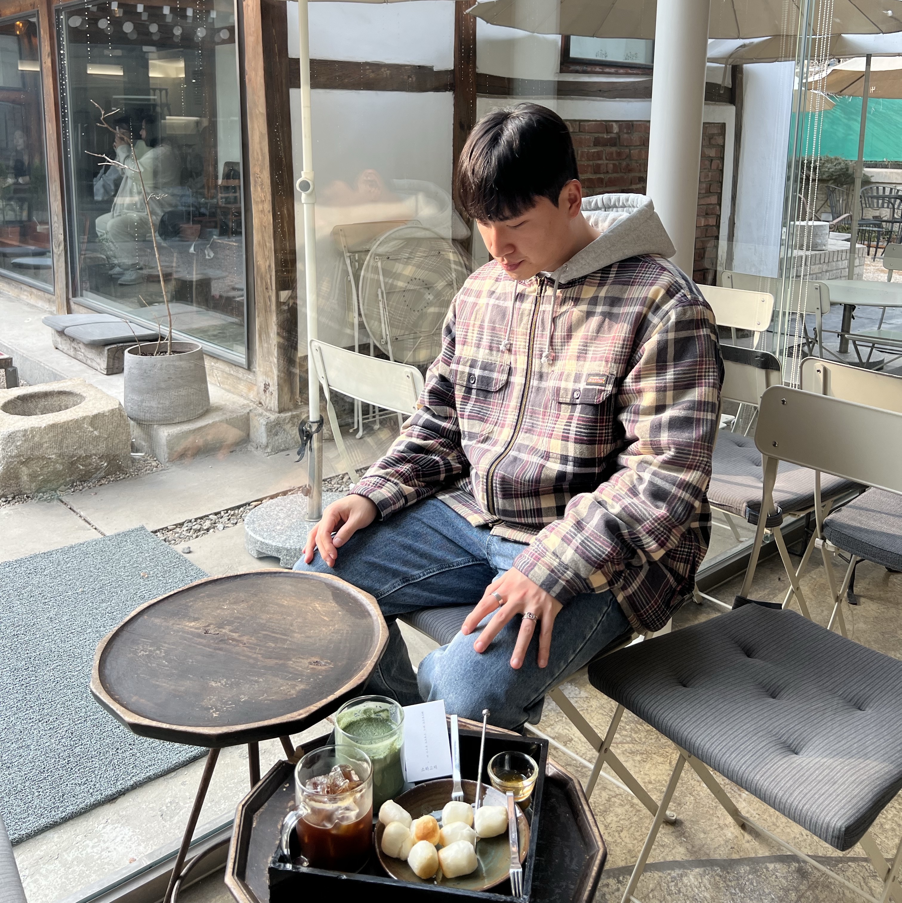 Supreme x Dickies Plaid Hooded Zip Up Shirt Black - 23FW 착용 스타일 - 2