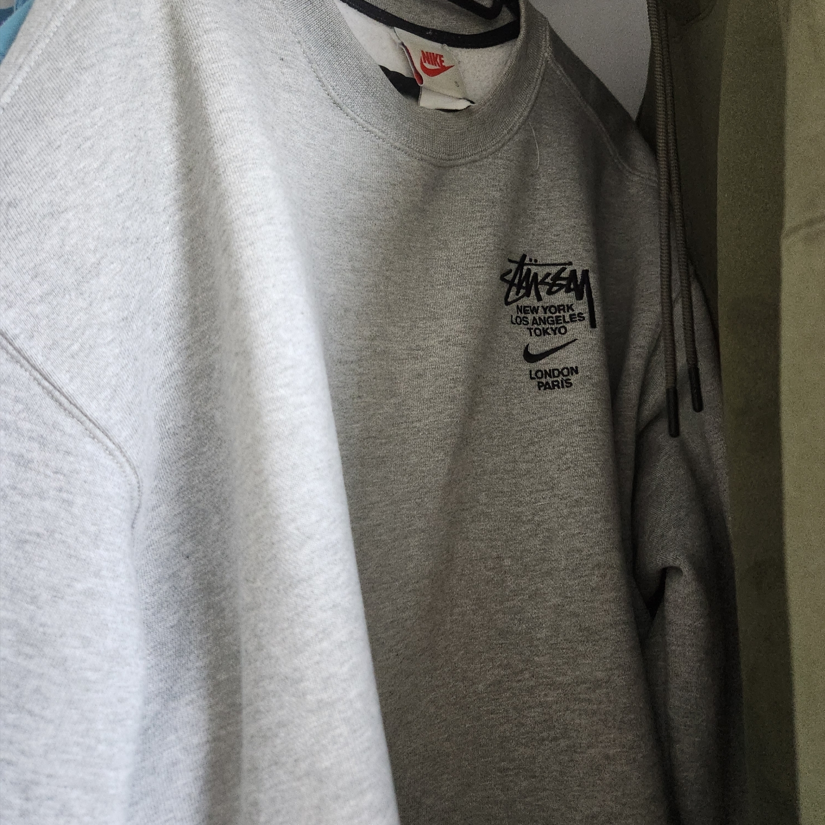 Nike x Stussy NRG ZR Fleece Crewneck Heather Grey - Asia 착용 스타일