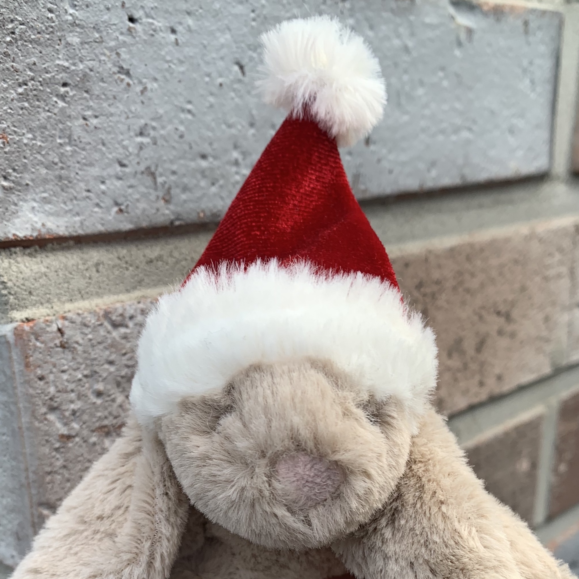 Jellycat Bashful Christmas Bunny Decoration Praline 착용 스타일