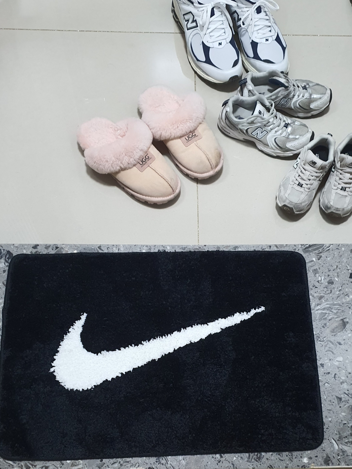 Nike Swoosh Rug Black White 착용 스타일