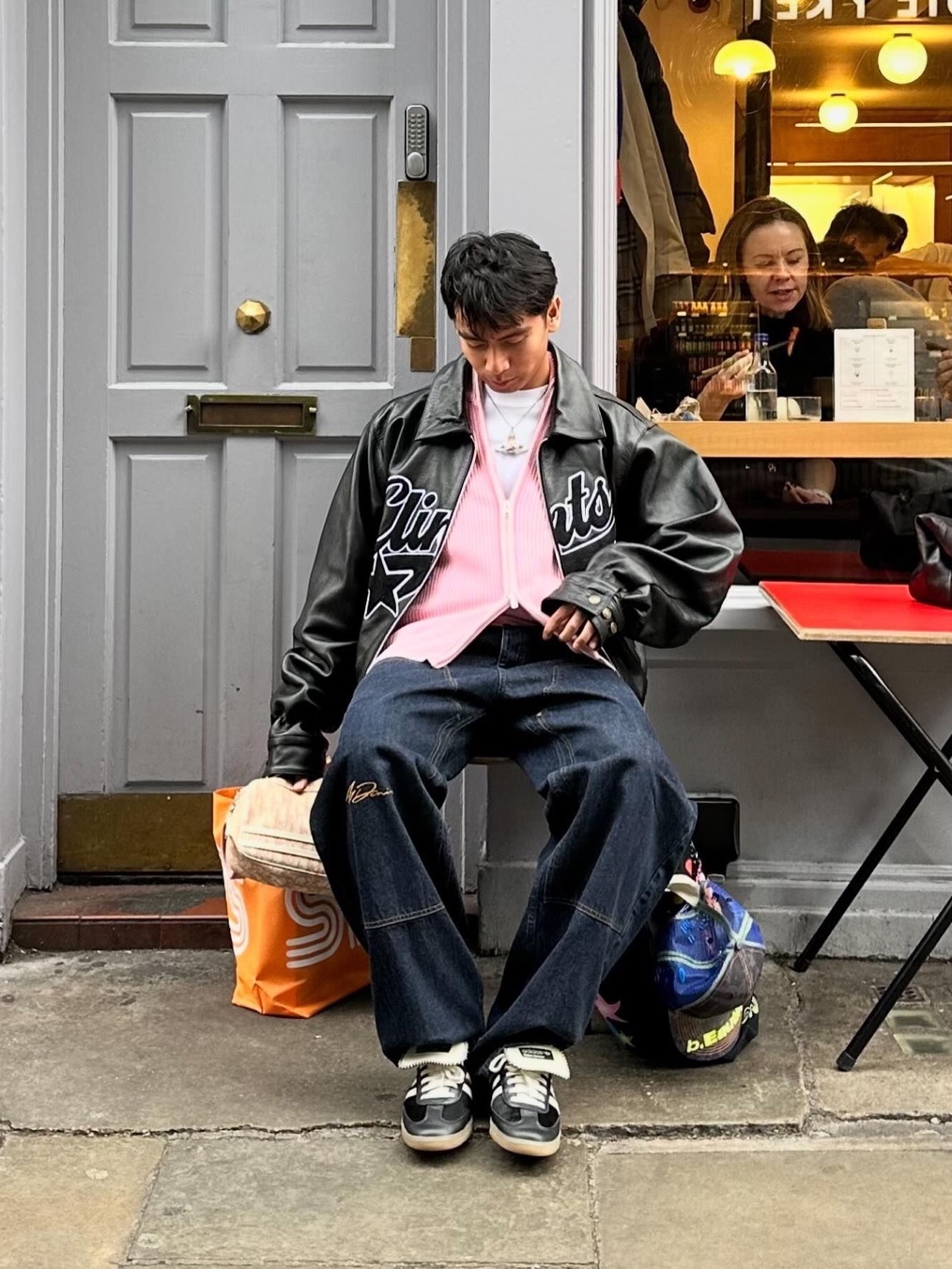 Stussy Shaggy Cardigan Light Pink, Supreme Arc Half Zip Fleece Pullover Pink - 23FW 착용 스타일 - 2