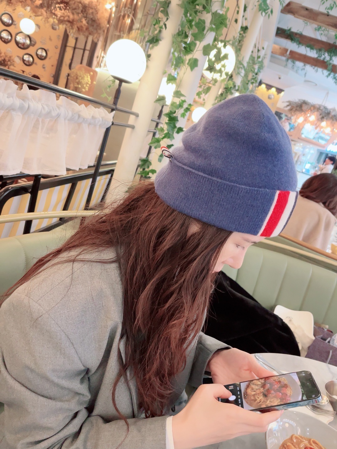 Thom Browne Medium Jersey Stitch Superfine Merino Wool Intarsia Stripe Hat Dark Blue, Thom Browne Medium Jersey Stitch Superfine Merino Wool Intarsia Stripe Hat Navy 착용 스타일
