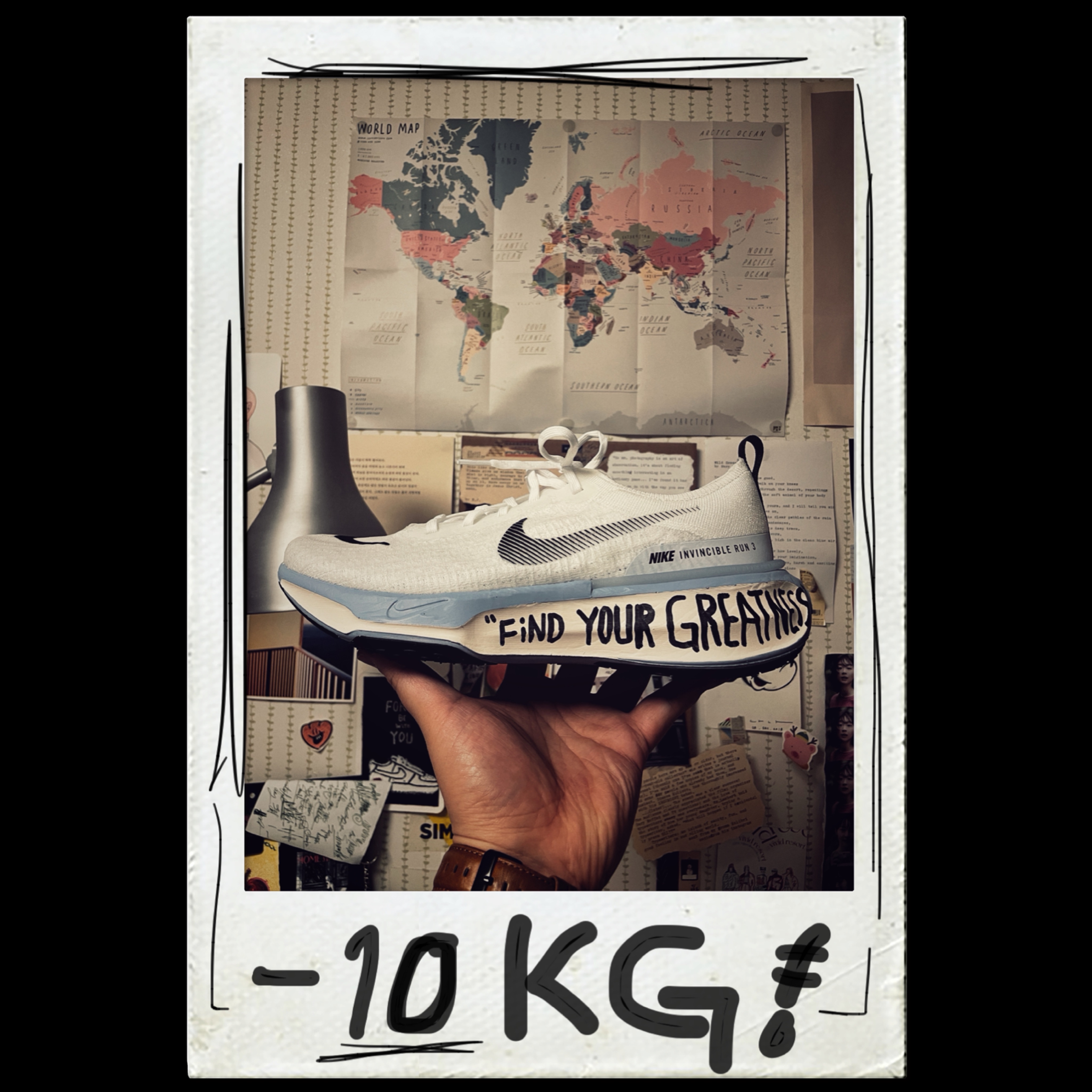 Nike ZoomX Invincible Run Flyknit 3 White Cobalt Bliss 착용 스타일 - 1