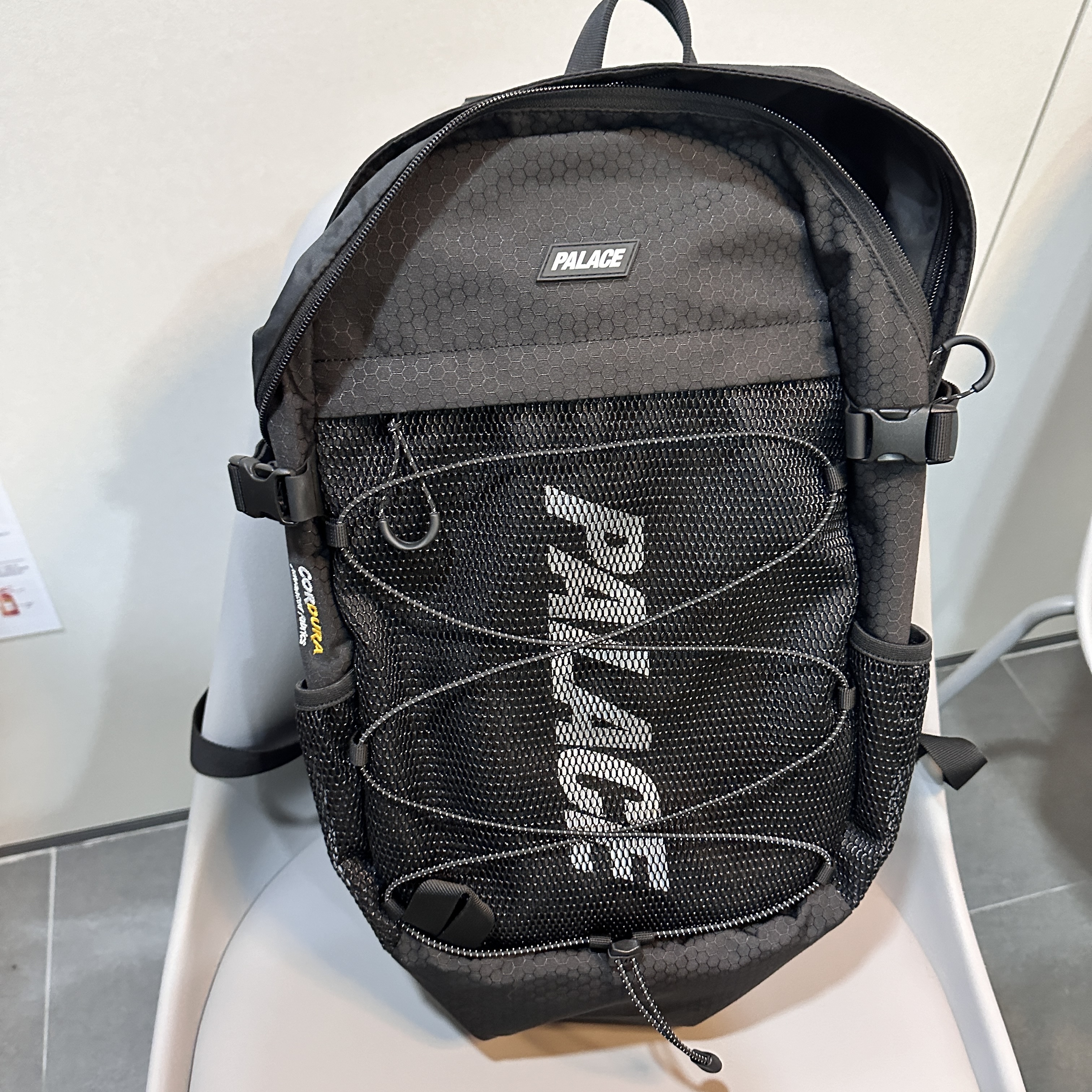 Palace Cordura Eco Hex Ripstop Backpack Black - 23FW 착용 스타일