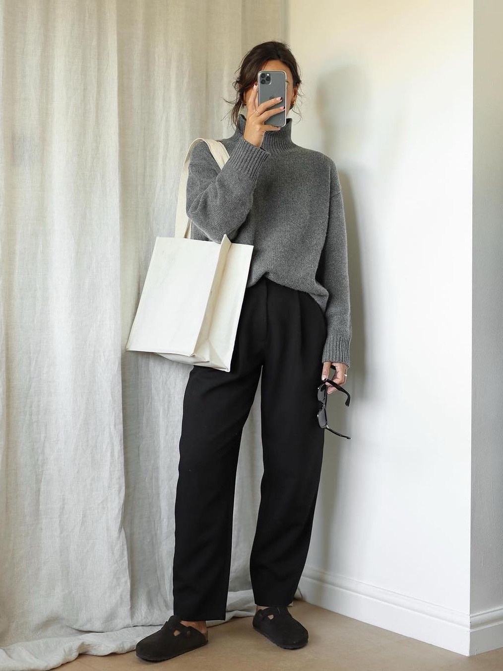 Ader Error Amon Slacks Noir, (W) Bohemian Seoul Basic Boots Cut Slacks Black 착용 스타일 - 5