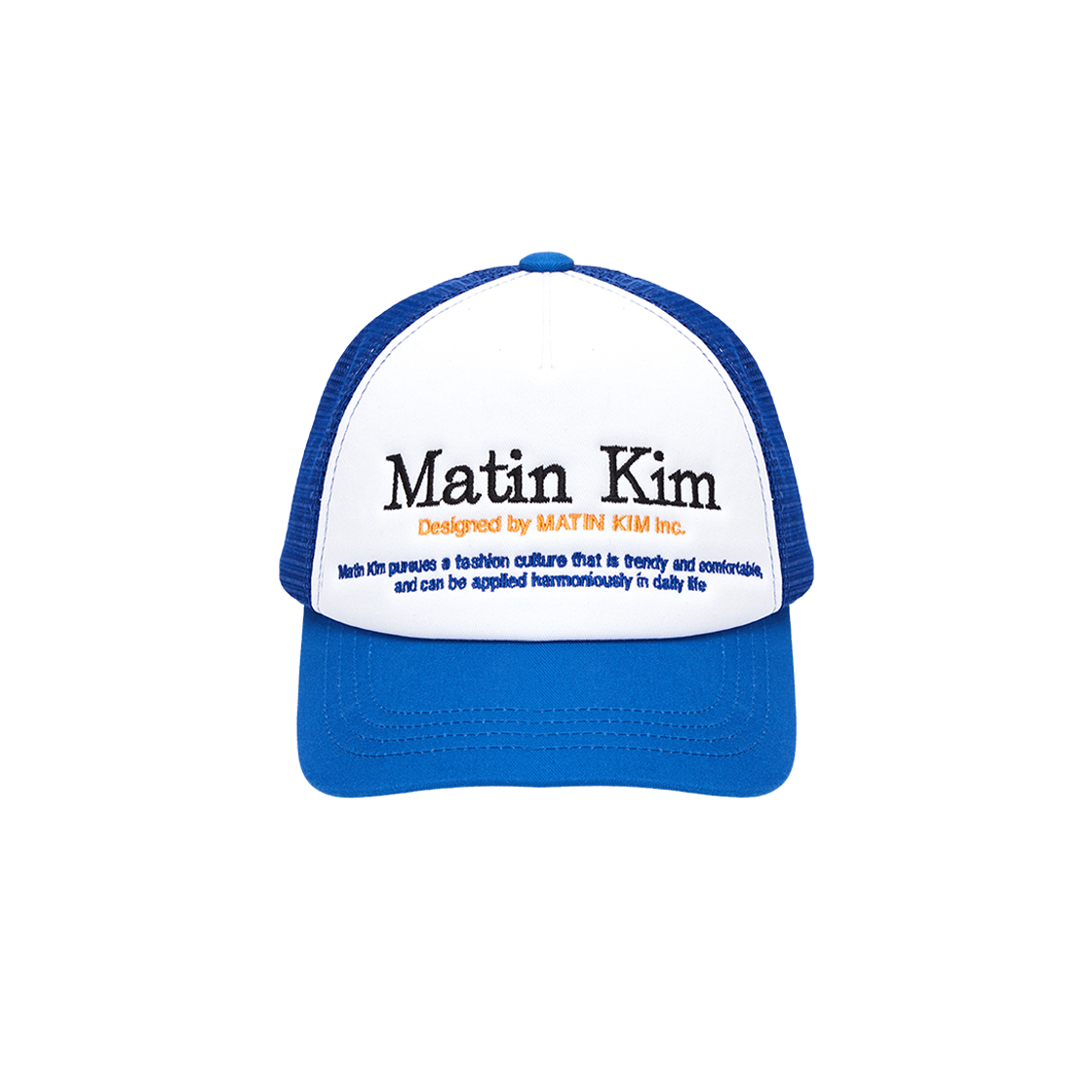 (W) Matin Kim Matin Heritage Trucker Ball Cap Blue 상세 이미지 2