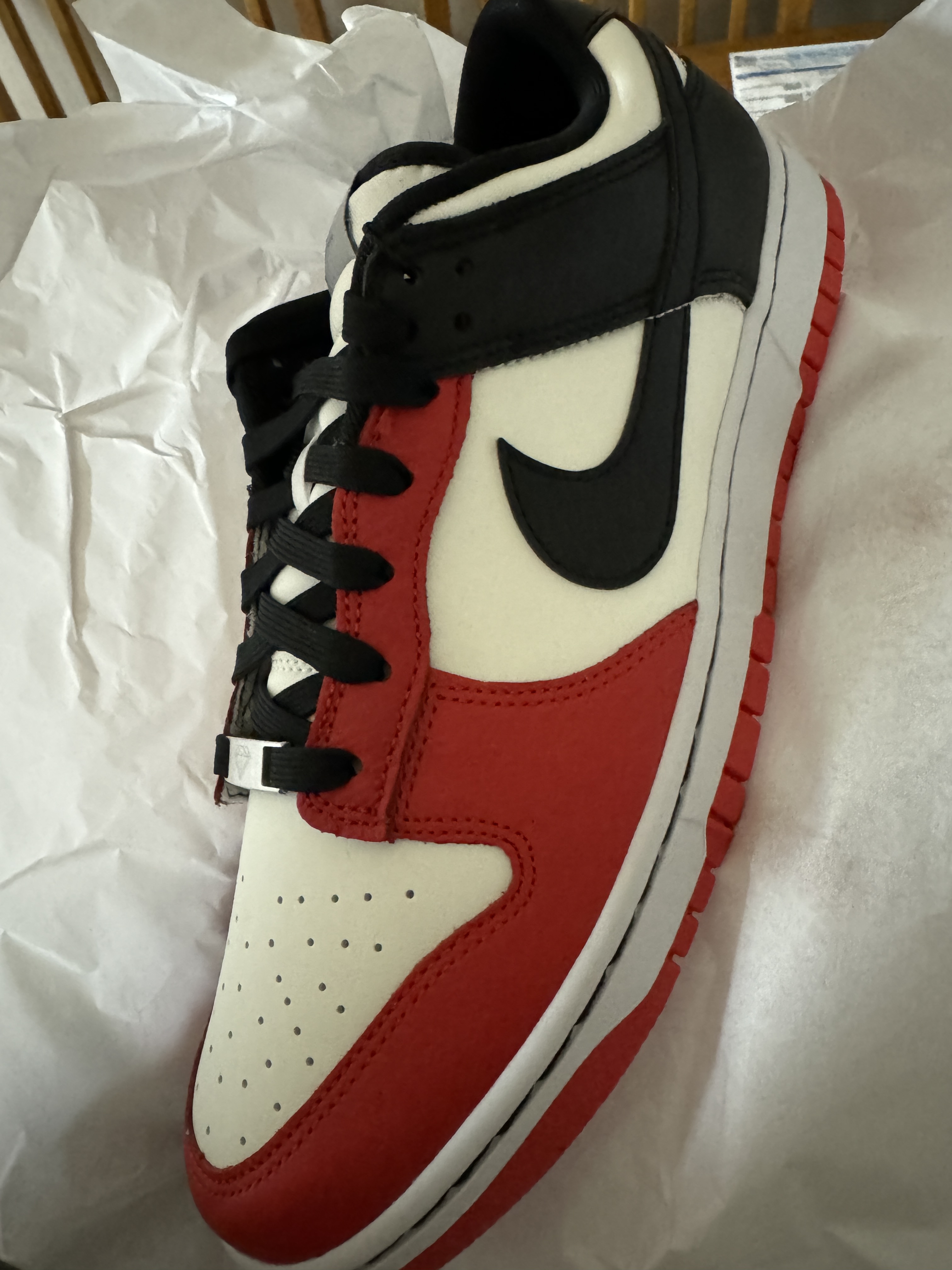 Nike x NBA Dunk Low Retro EMB Black and Chile Red 착용 스타일