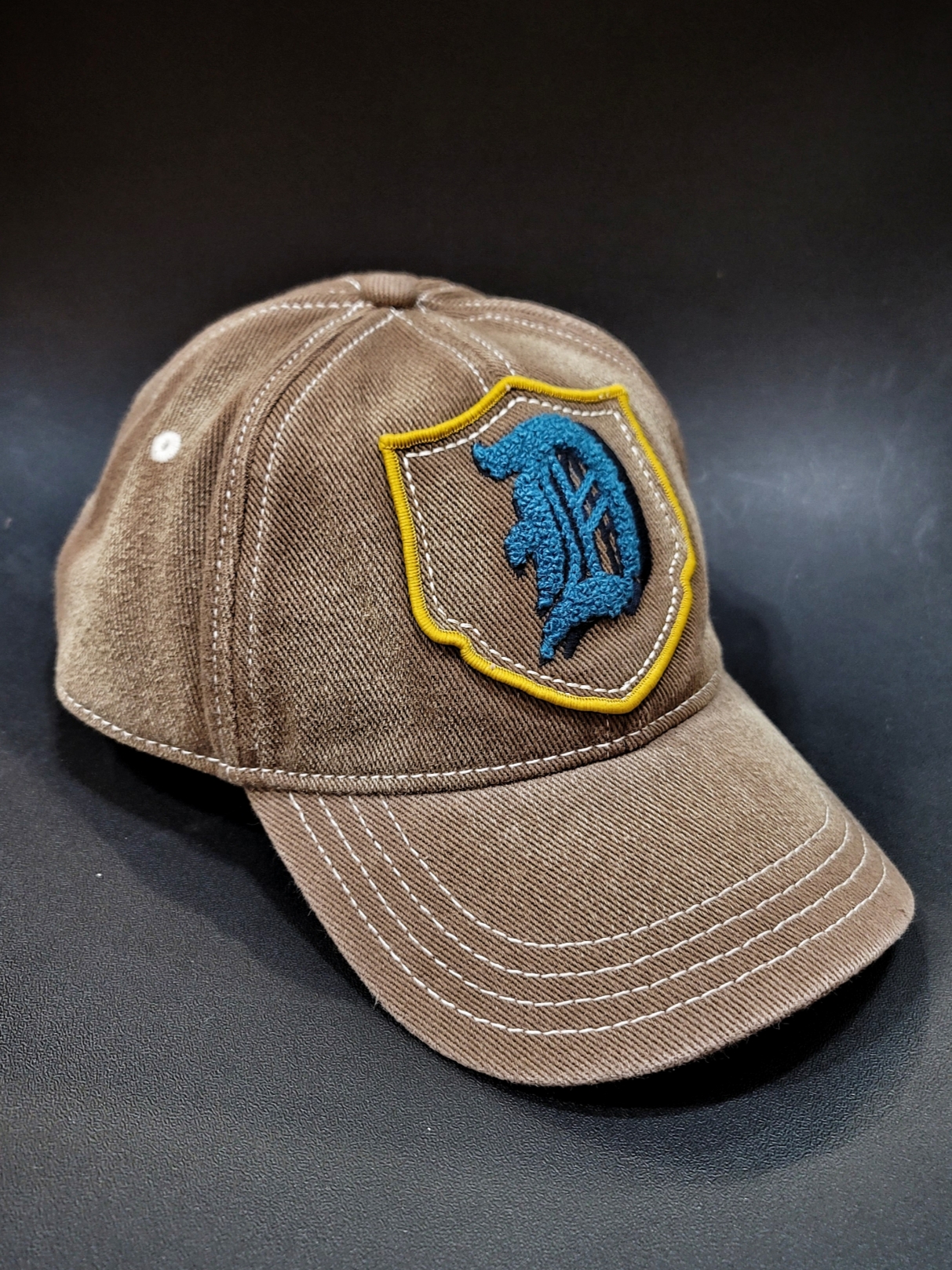 Diesel C-Vars Terry Patch Baseball Cap Light Brown 착용 스타일