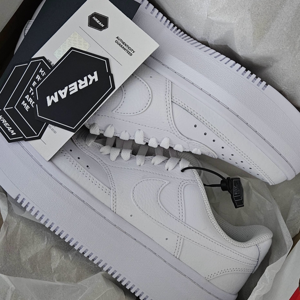 (W) Nike Court Vision Alta White 착용 스타일 - 1