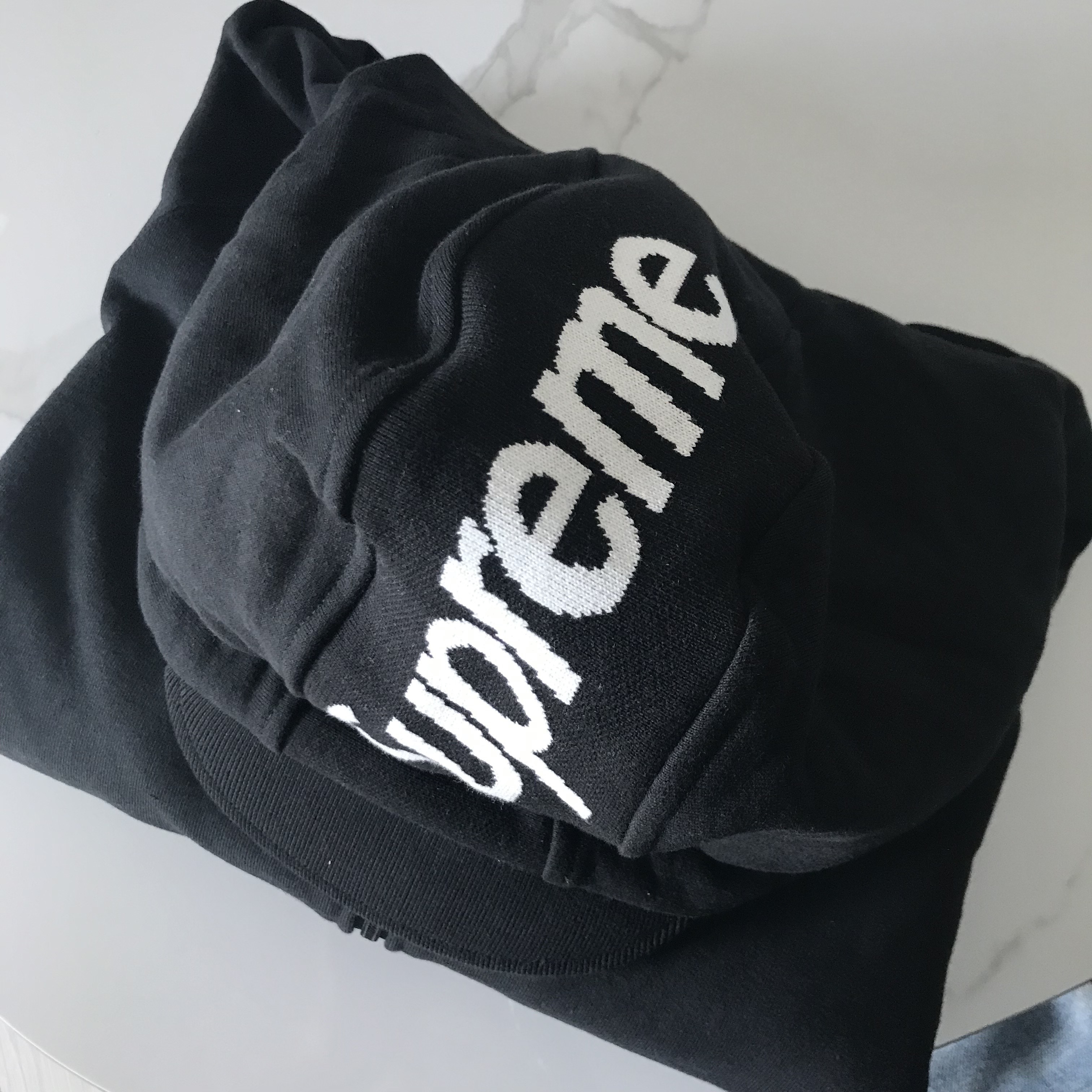Supreme Brim Zip Up Hooded Sweatshirt Black - 22FW 착용 스타일