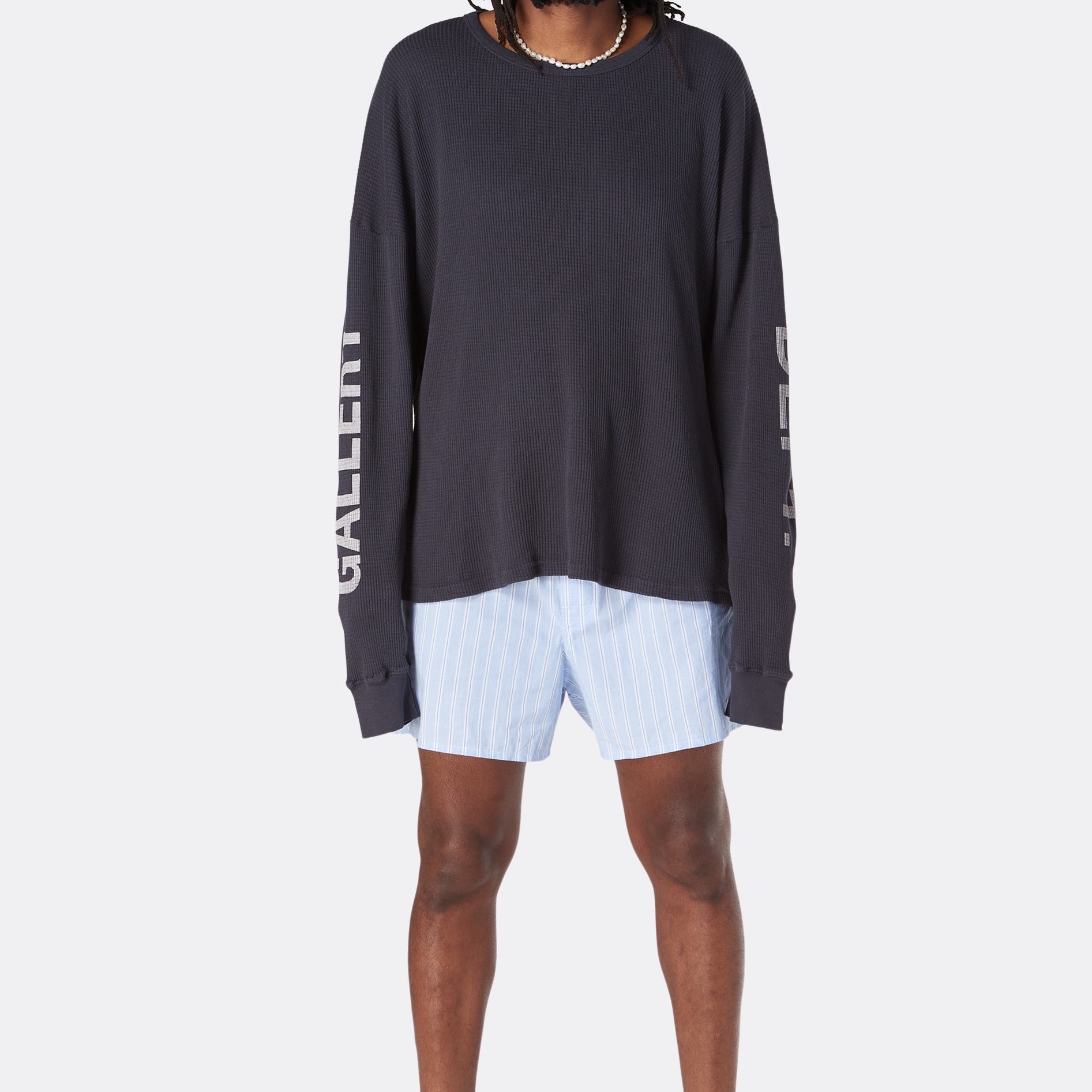 Gallery Dept. Thermal LS T-Shirt Black 착용 스타일 - 2