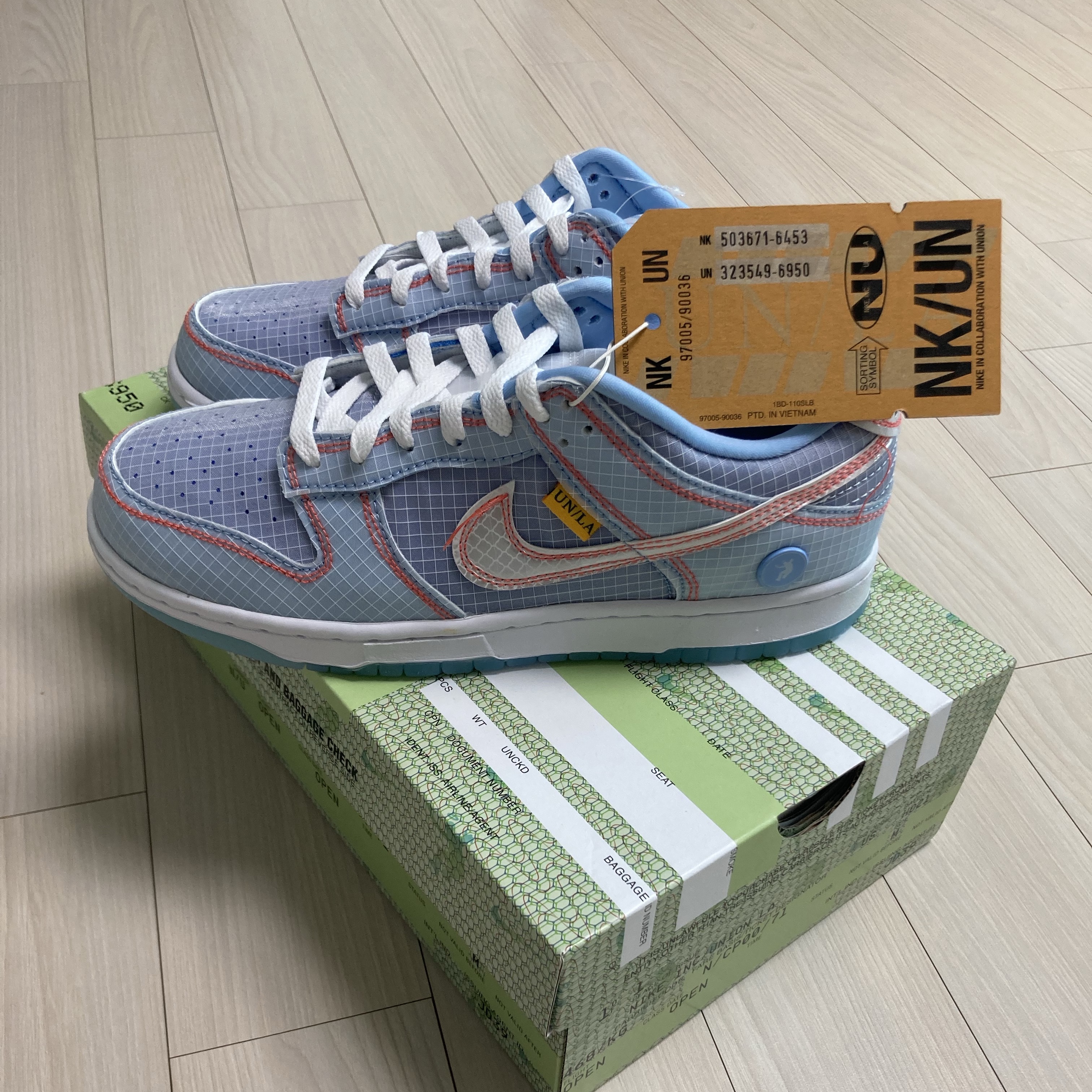 Nike x Union Dunk Low Passport Pack Argon 착용 스타일