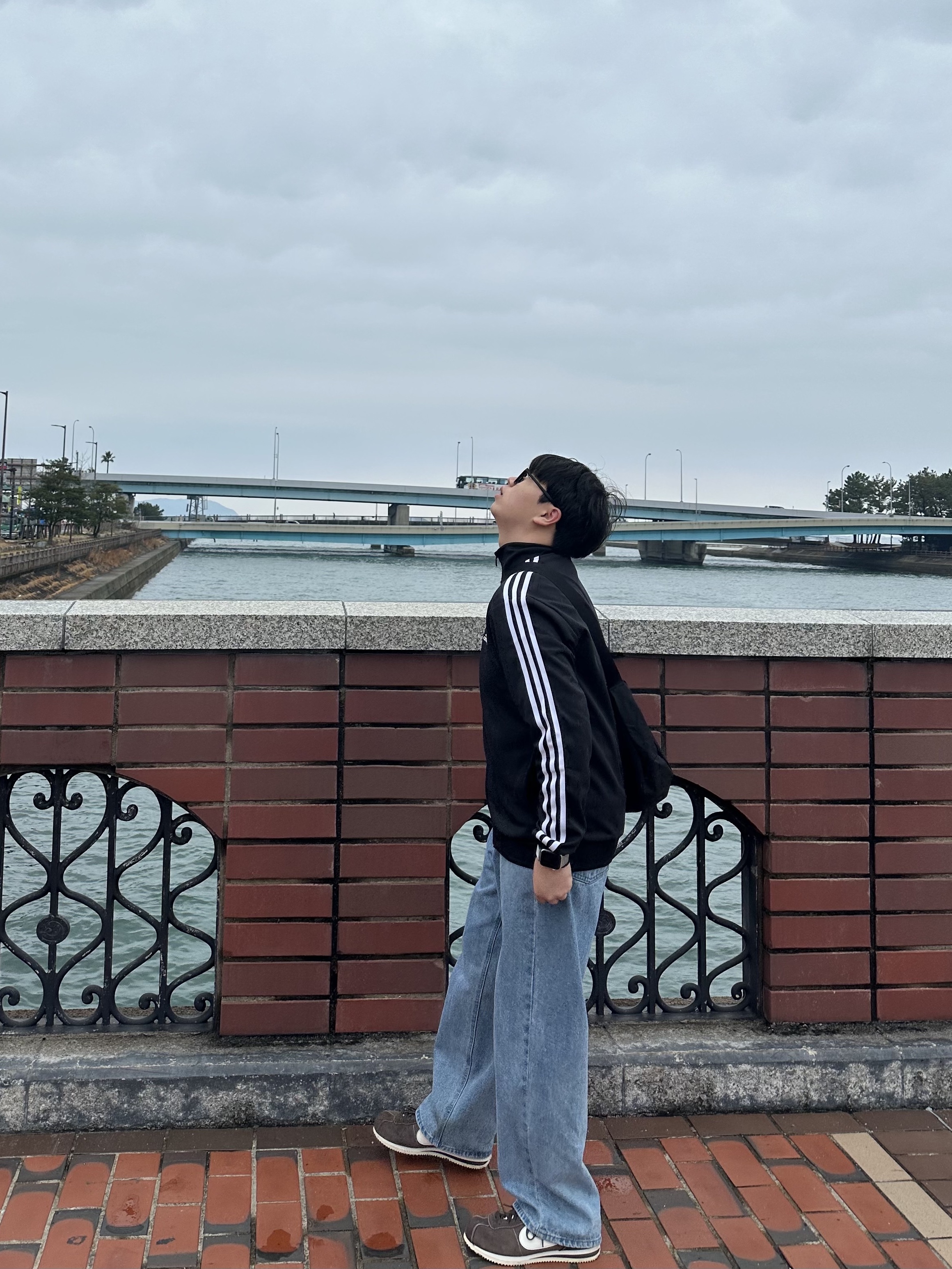 Nike Cortez SE Hangul Day Baroque Brown Sail, Adidas Superstar Track Top PB Black - KR Sizing 착용 스타일 - 4