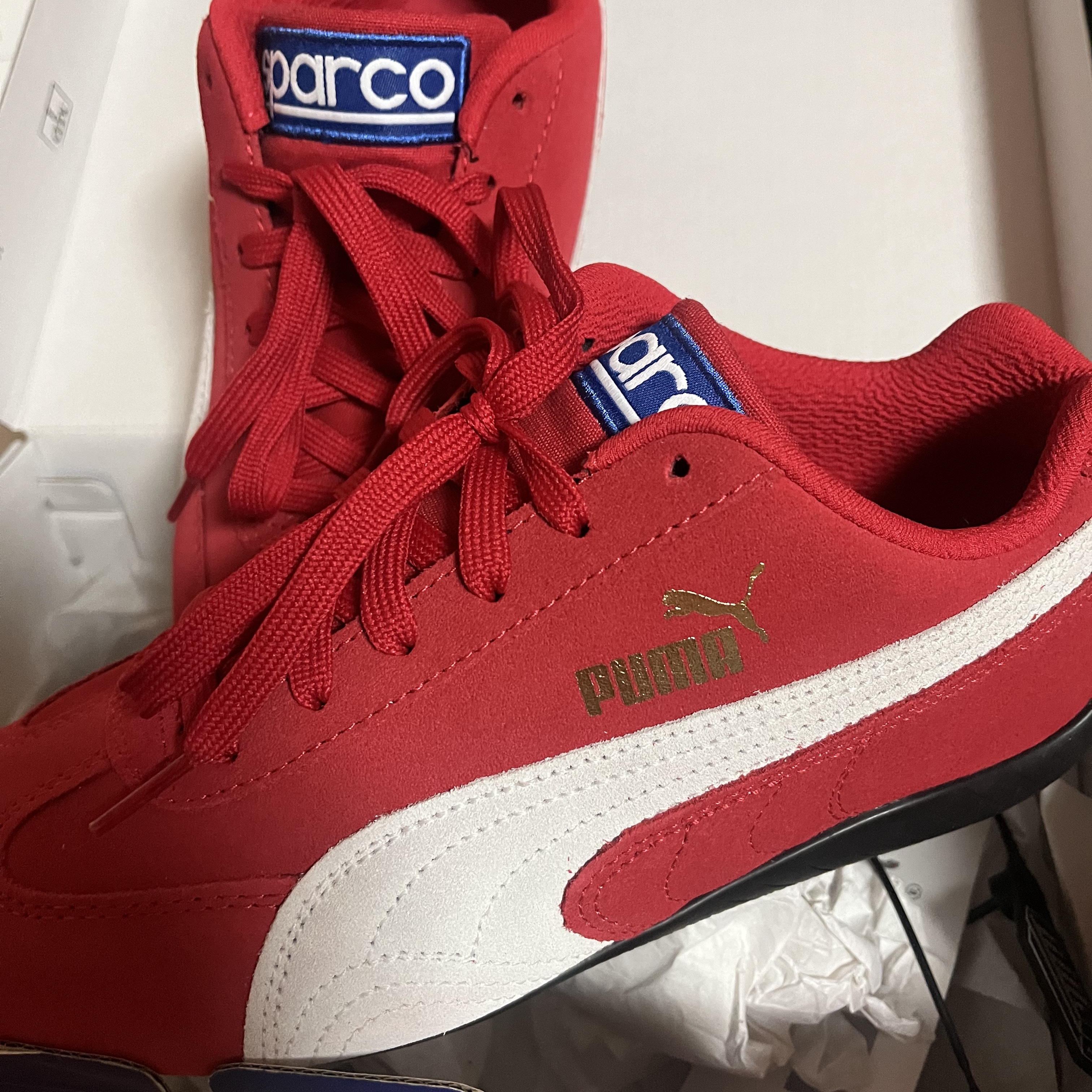Puma Speedcat OG Sparco Ribbon Red White 착용 스타일