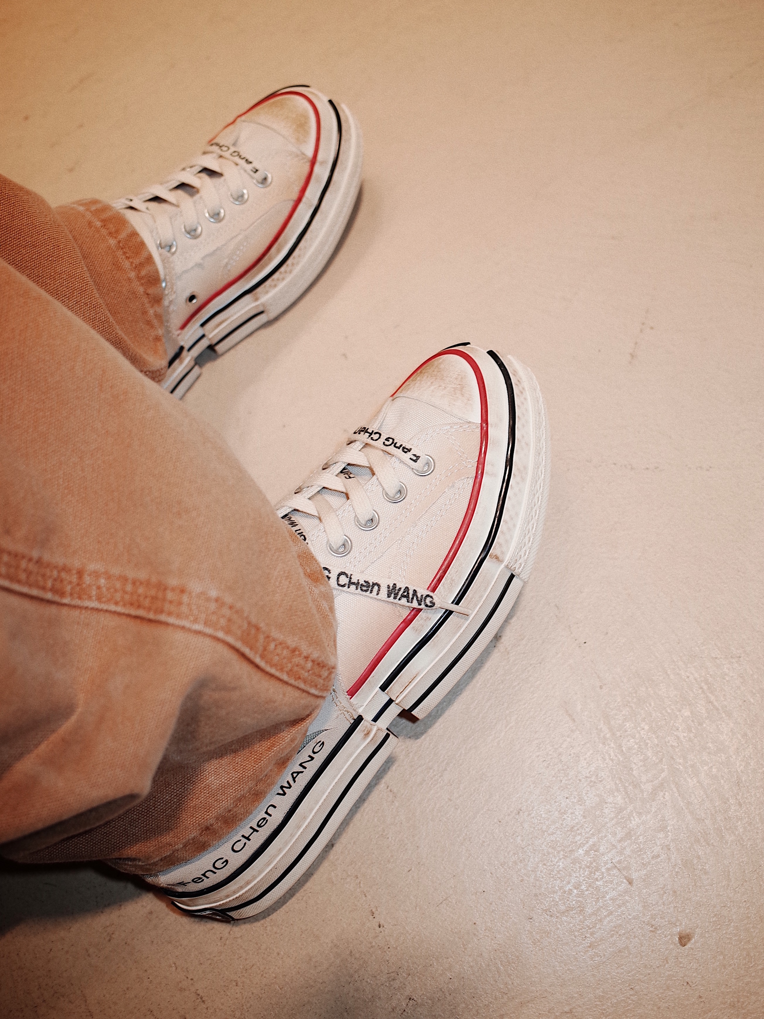 Satur Vintage Casual Lettering Ball Cap Vintage Gray, Carhartt WIP Dearborn Canvas Double Knee Pants Hamilton Brown 착용 스타일 - 3