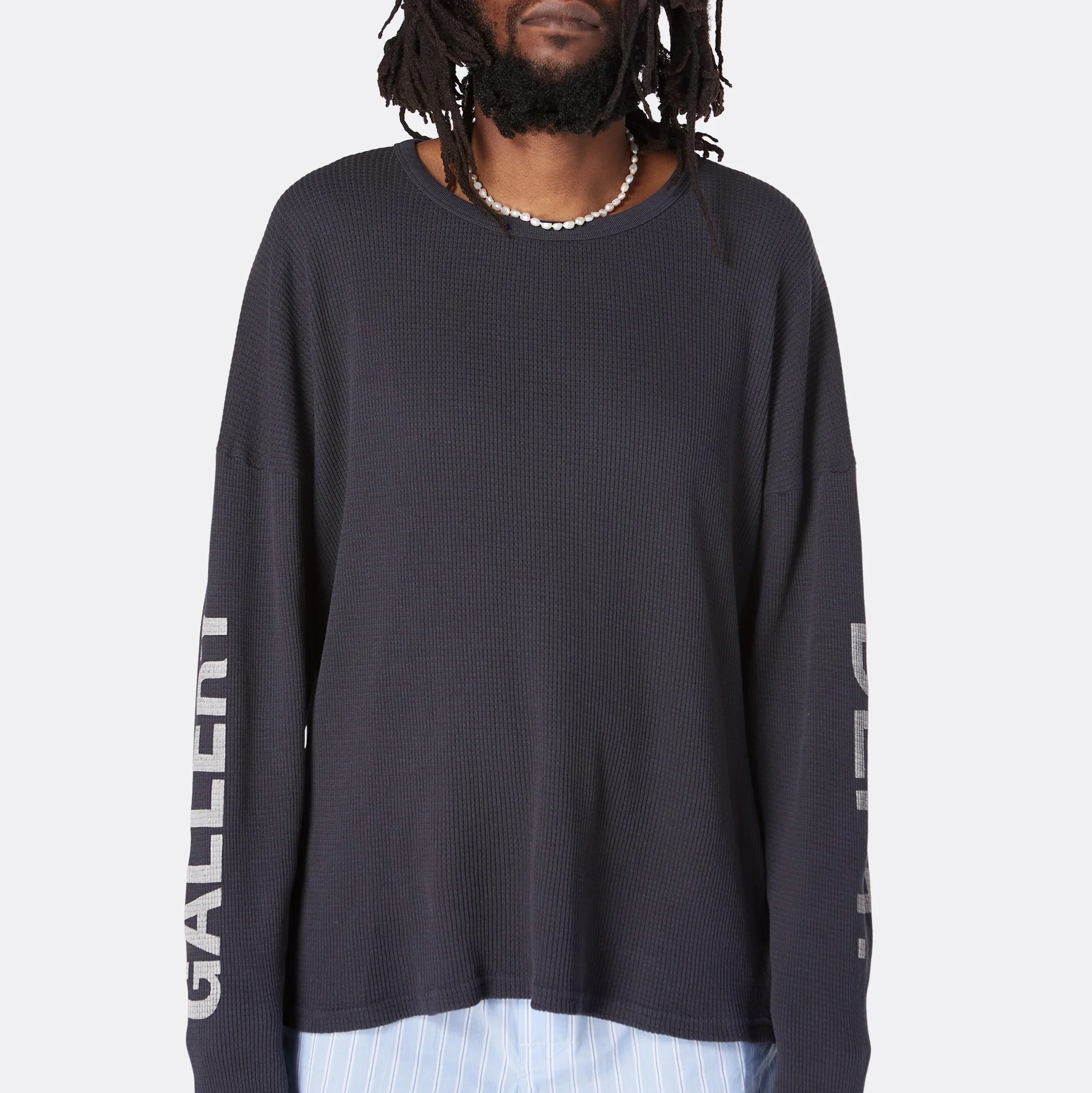 Gallery Dept. Thermal LS T-Shirt Black 착용 스타일 - 1