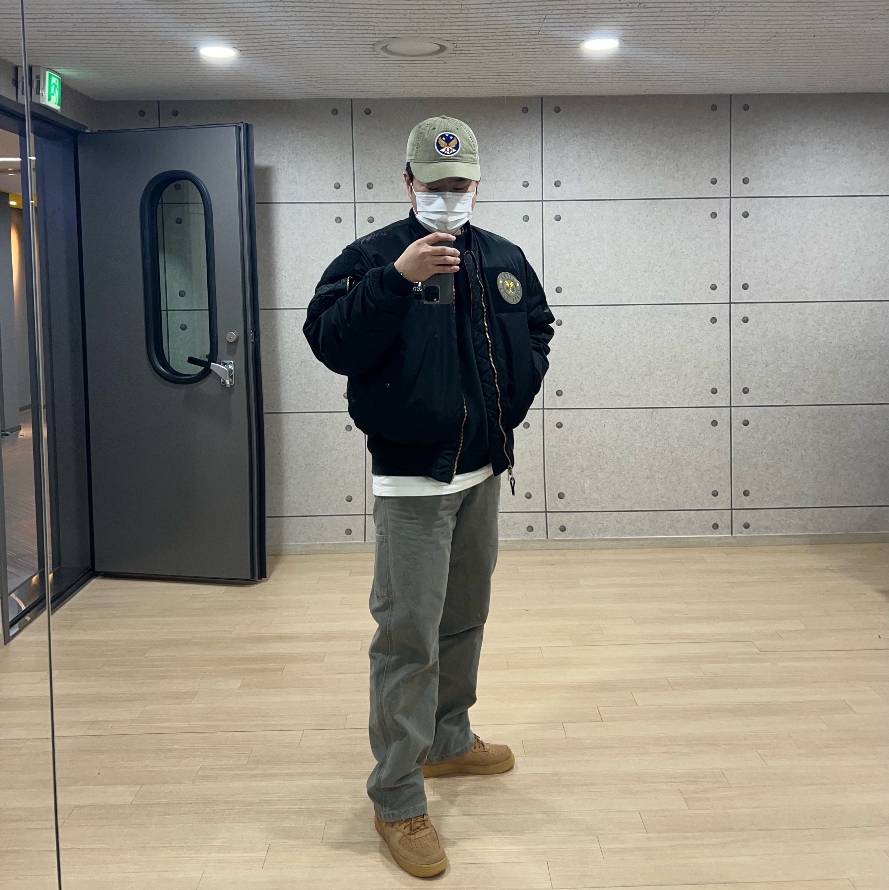 Double RL Garment Dyeing Twill Ball Cap Green, Nike Air Force 1 Mid '07 WB Flax 착용 스타일