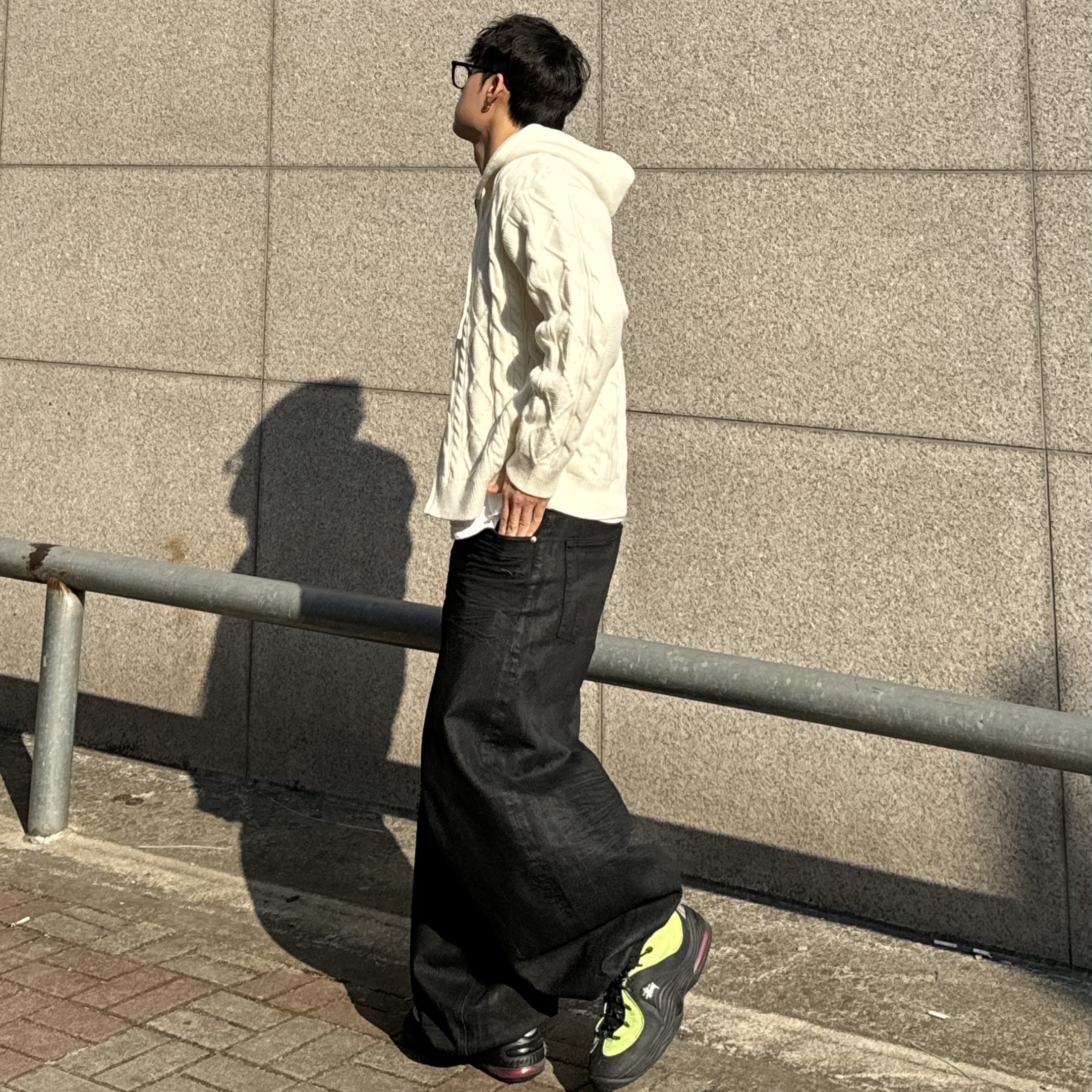 Nike x Stussy Air Penny II Vivid Green and Black 착용 스타일 - 3