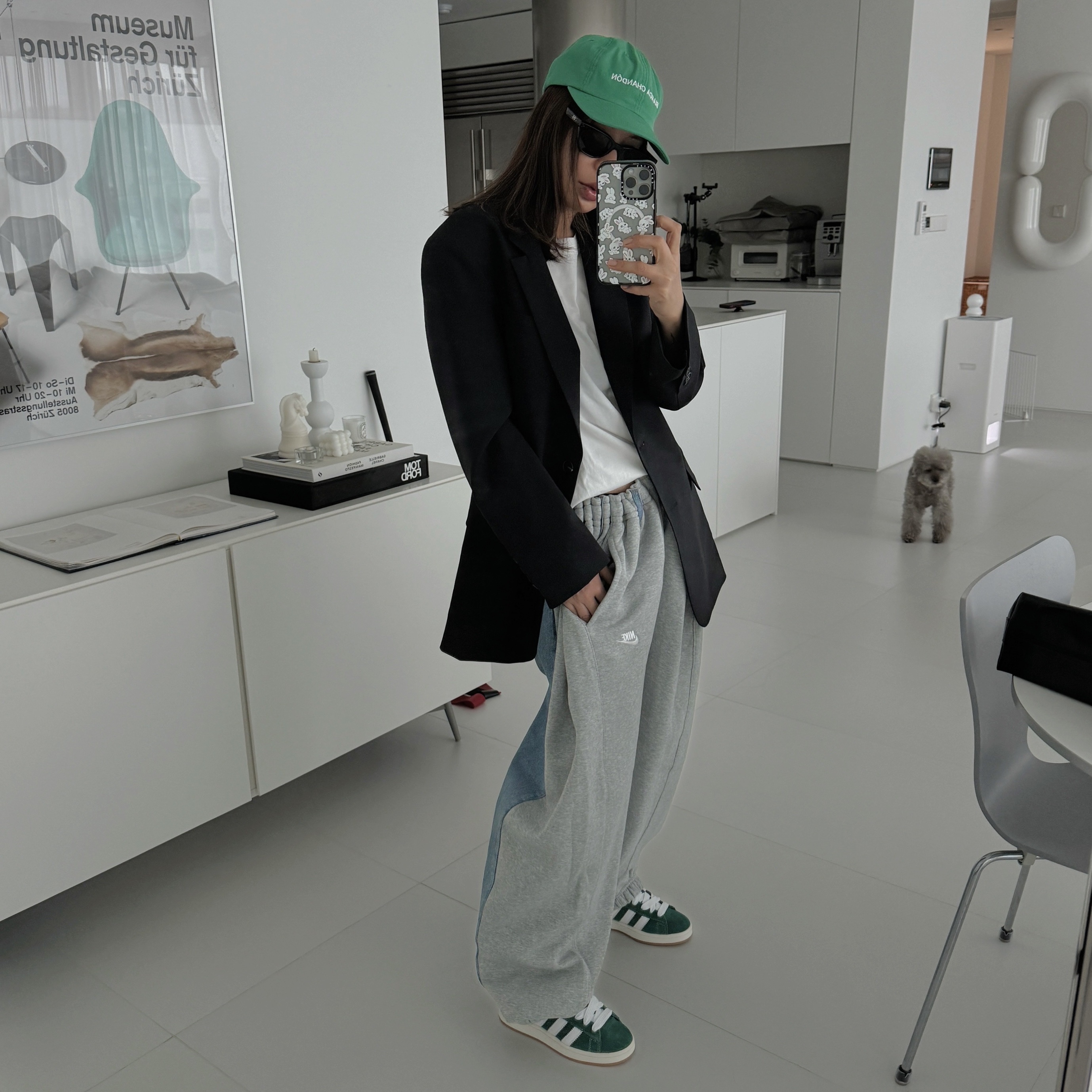 Adidas Campus 00s Dark Green 착용 스타일