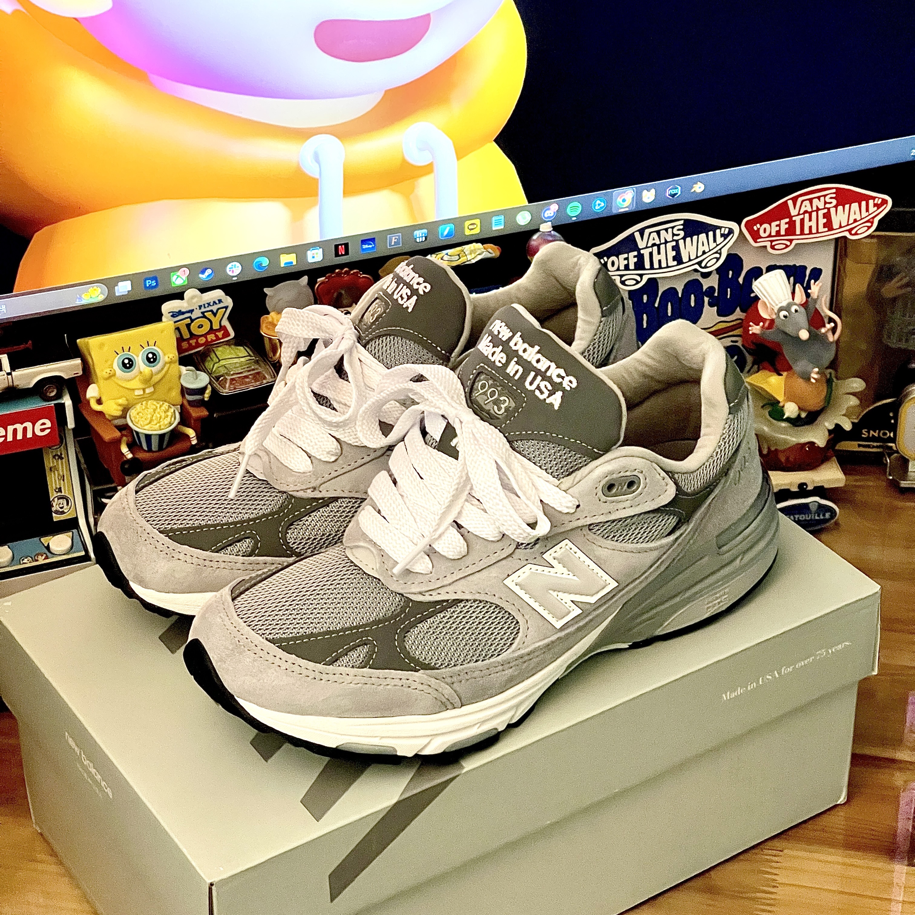 New Balance 993 Made in USA Grey - D Standard 착용 스타일 - 1
