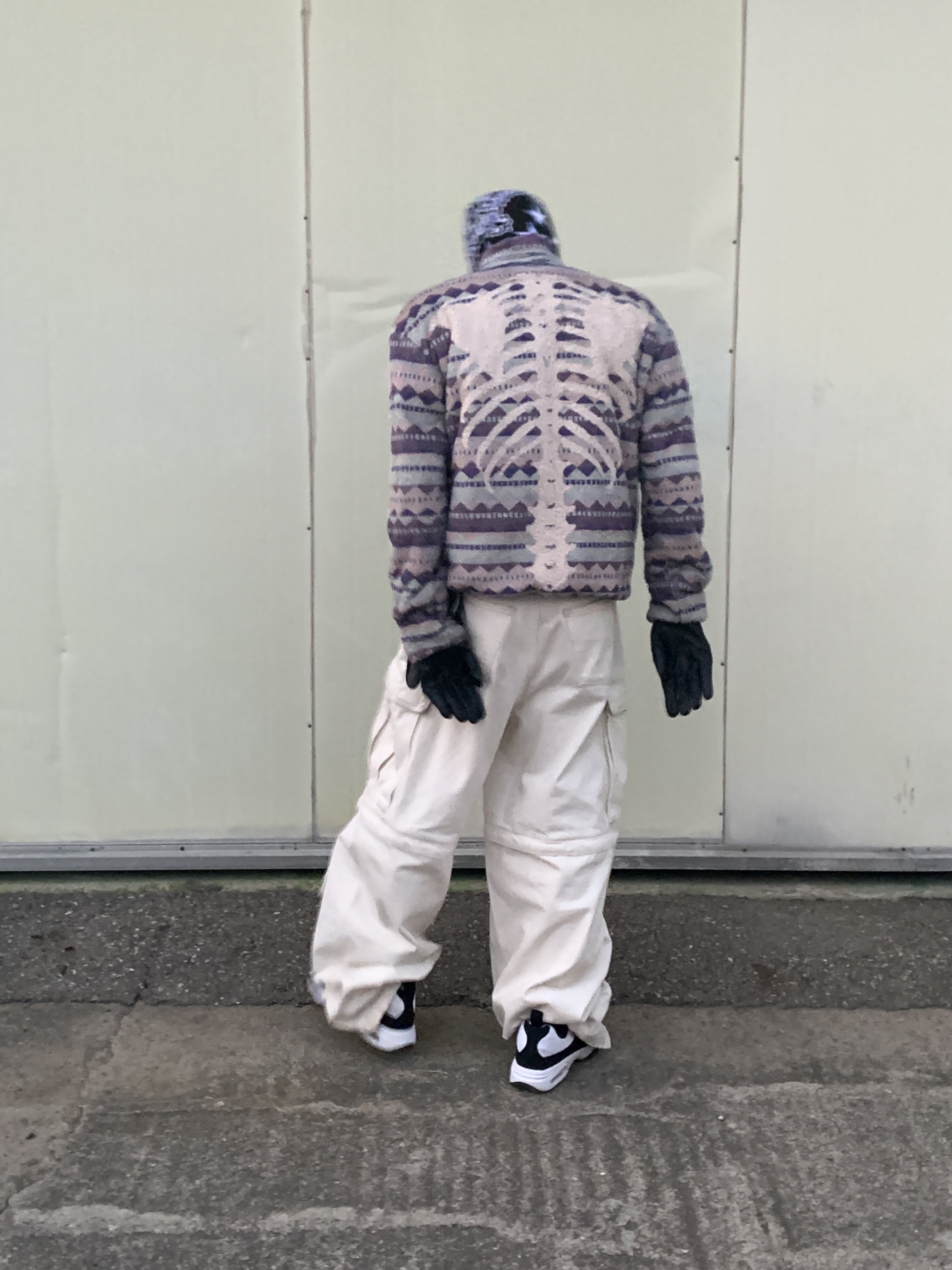 Kapital Ashland Stripe & Bone Fleece Zip Blouson Purple, Nike x Comme des Garcons Homme Plus Air Max Sunder SP White Black 착용 스타일 - 5