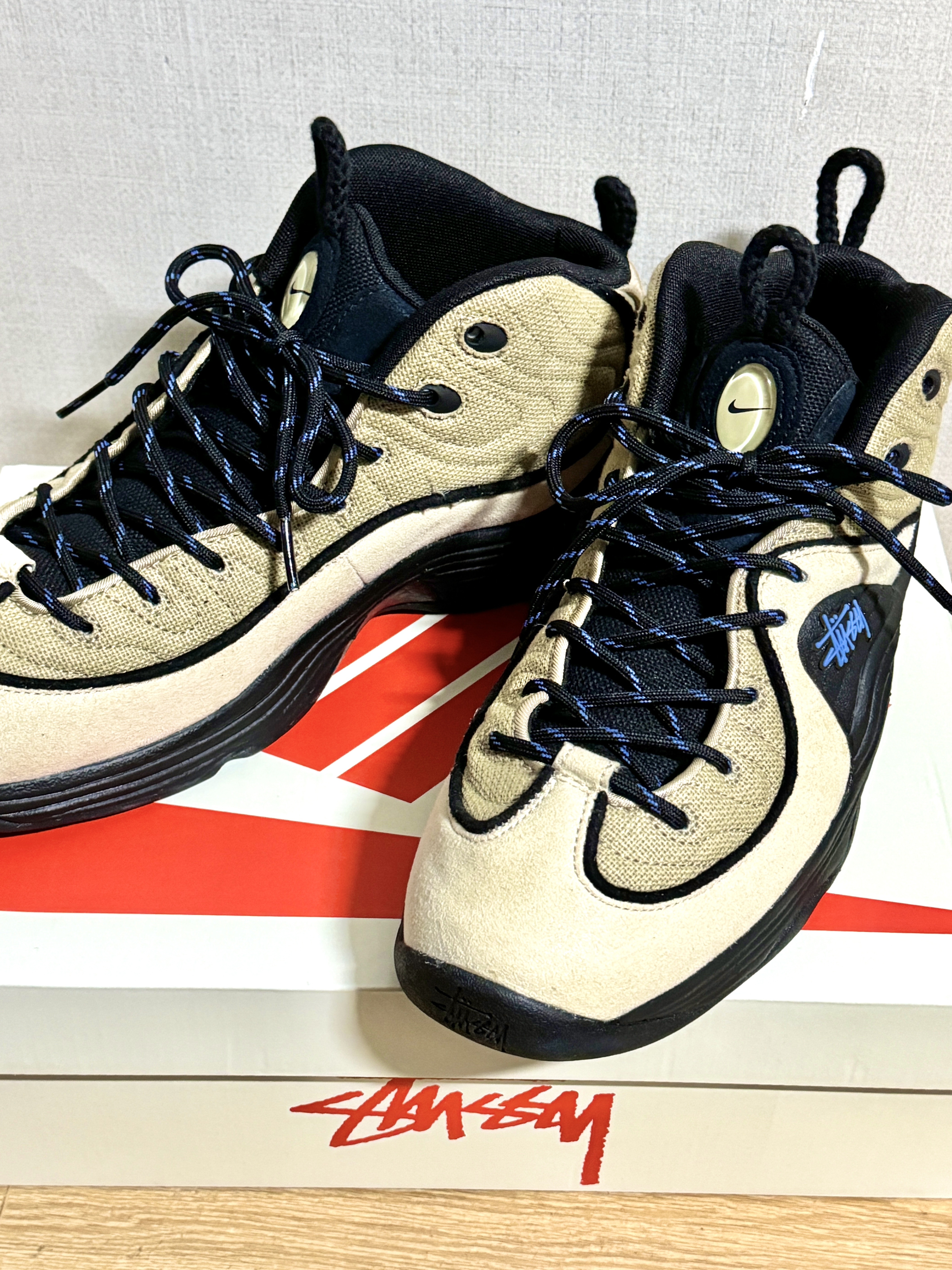 Nike x Stussy Air Penny II Rattan and Limestone 착용 스타일 - 1