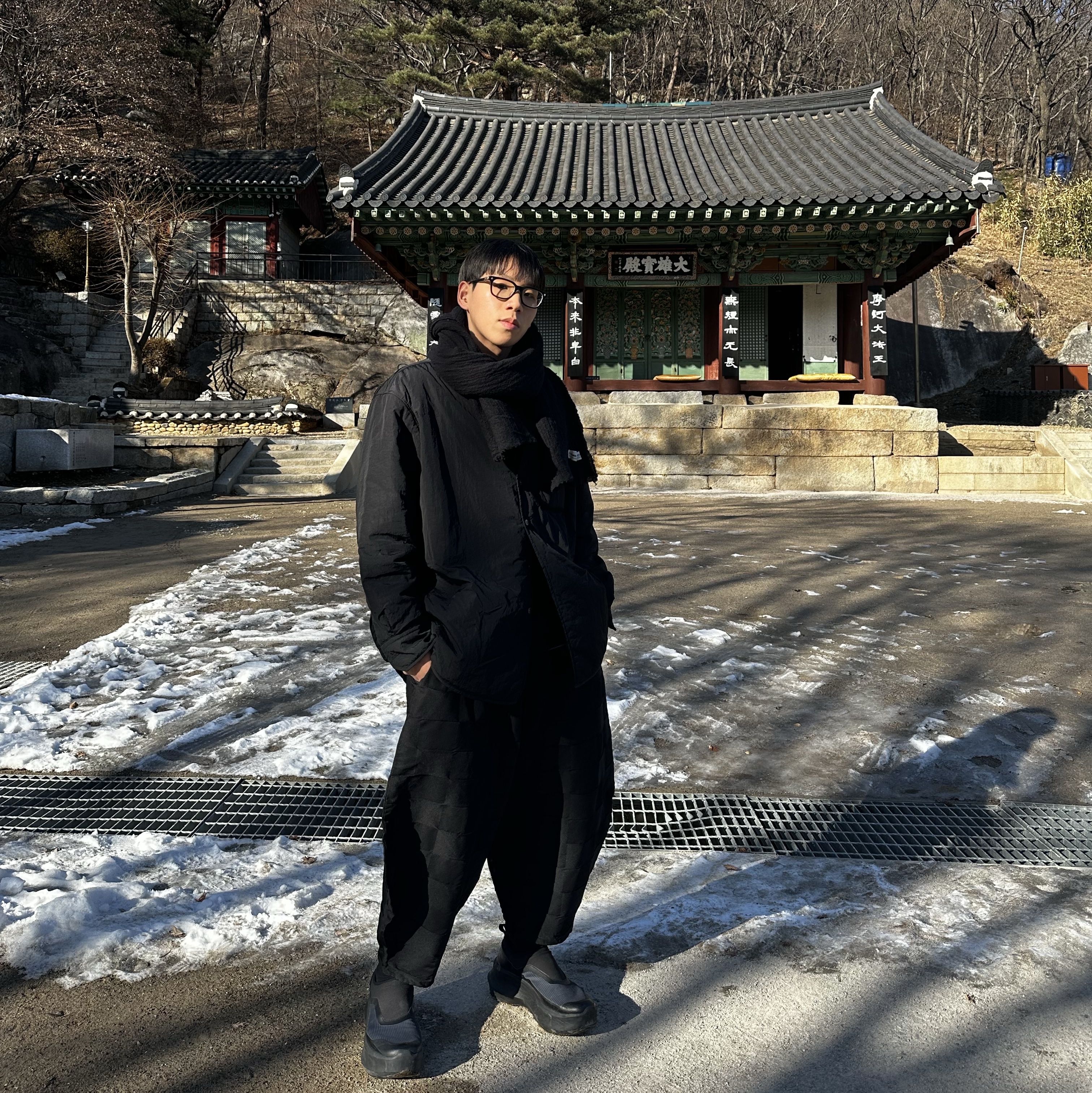 Salomon x Comme des Garcons Slip-On Platform Black, Our Legacy Borrowed BD Shirt Black Voile 착용 스타일