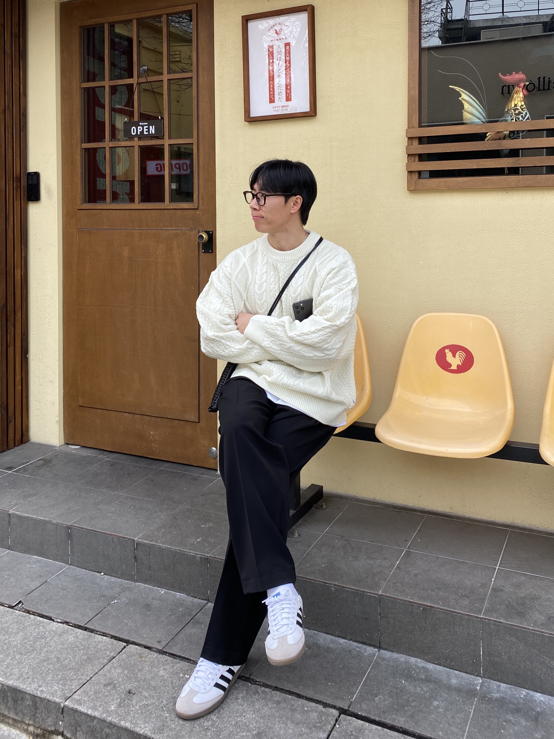 Adidas Samba OG Cloud White 착용 스타일 - 4