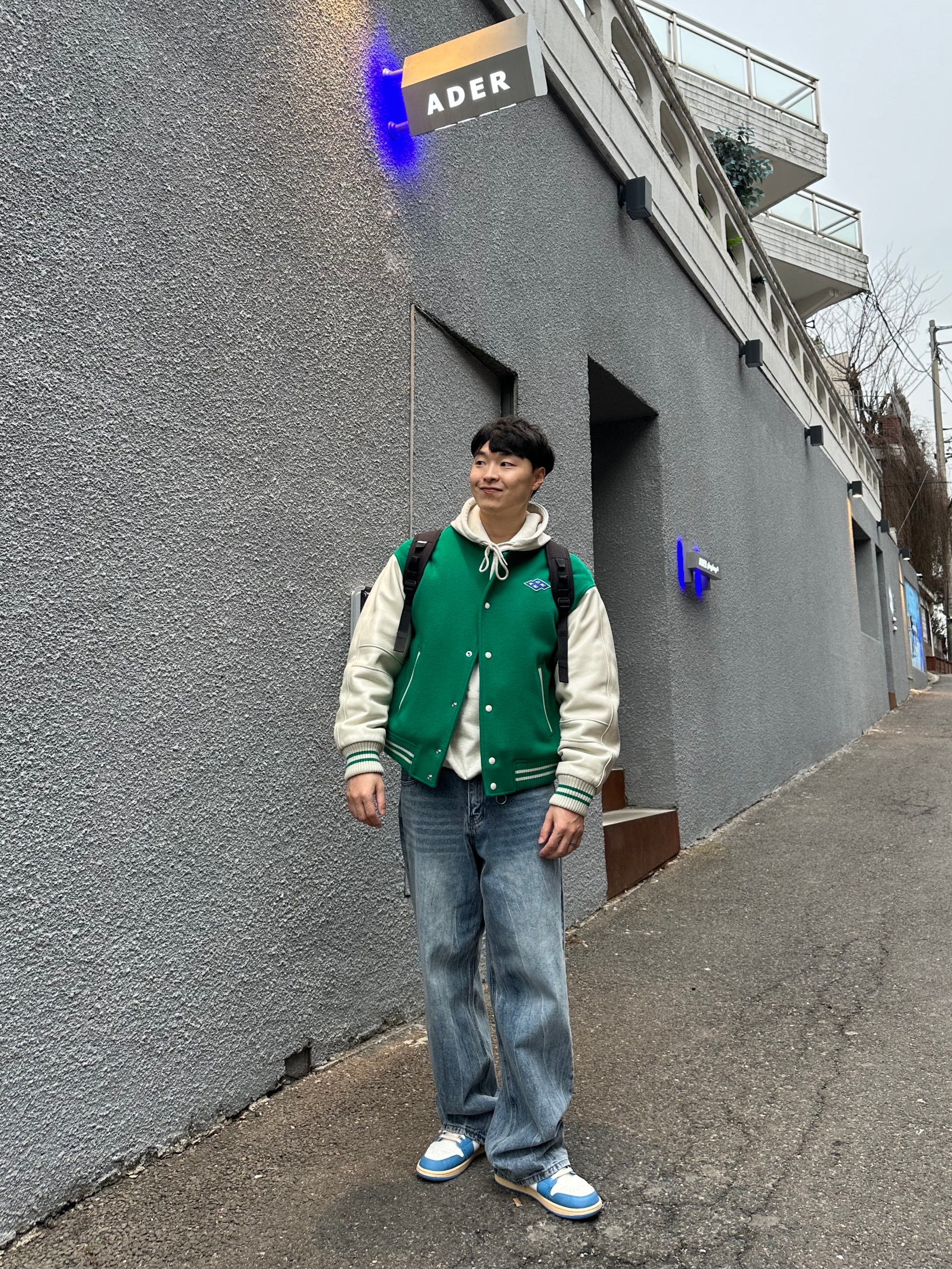 Ader Error Og; 7th @9211 Jacket Green, Jordan 1 Low SE Tokyo 96 착용 스타일 - 1