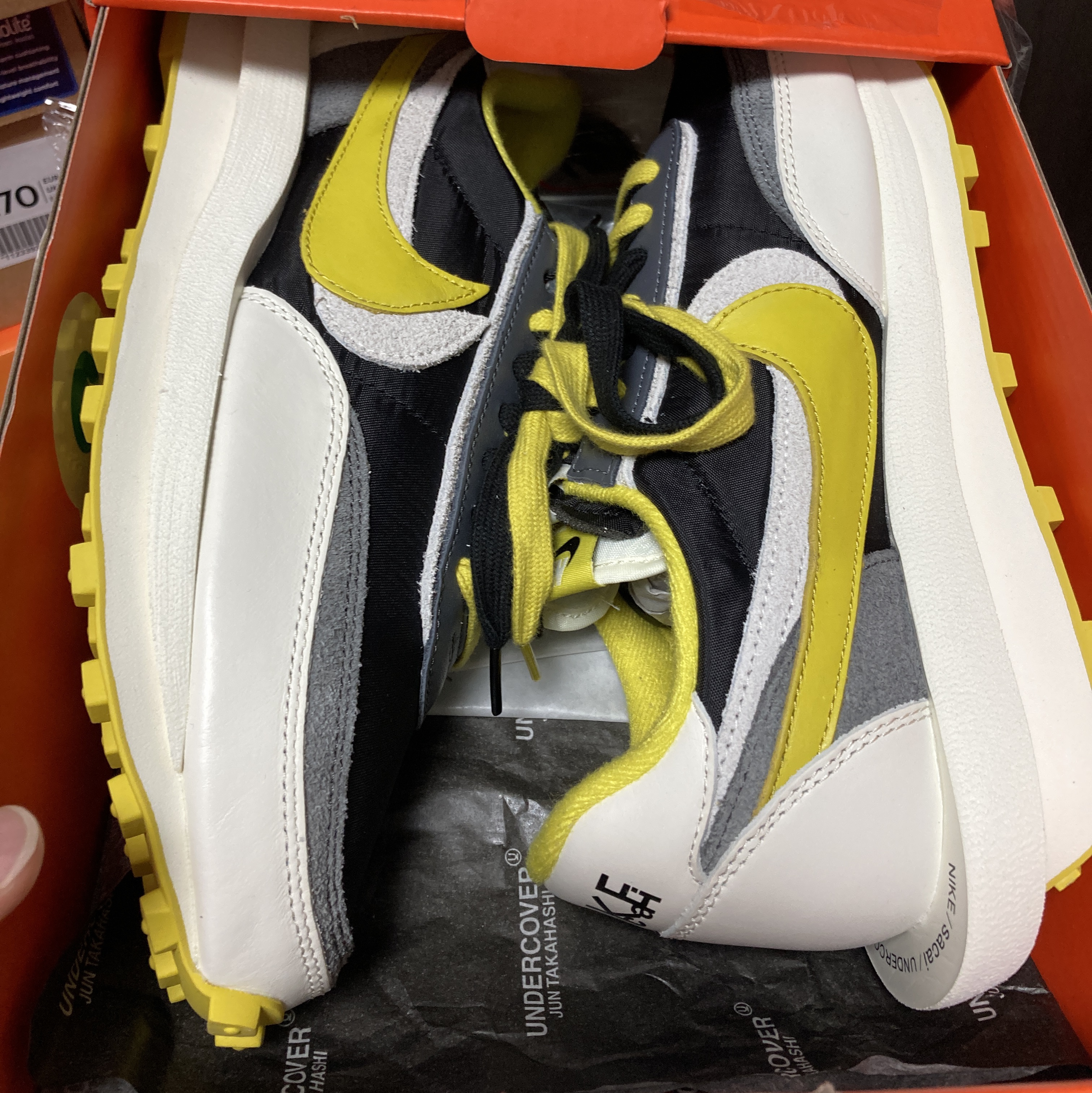 Nike x Sacai x Undercover LDWaffle Black Bright Citron 착용 스타일