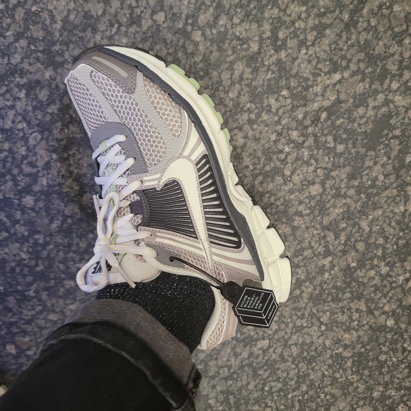 (W) Nike Zoom Vomero 5 Cobblestone and Flat Pewter 착용 스타일