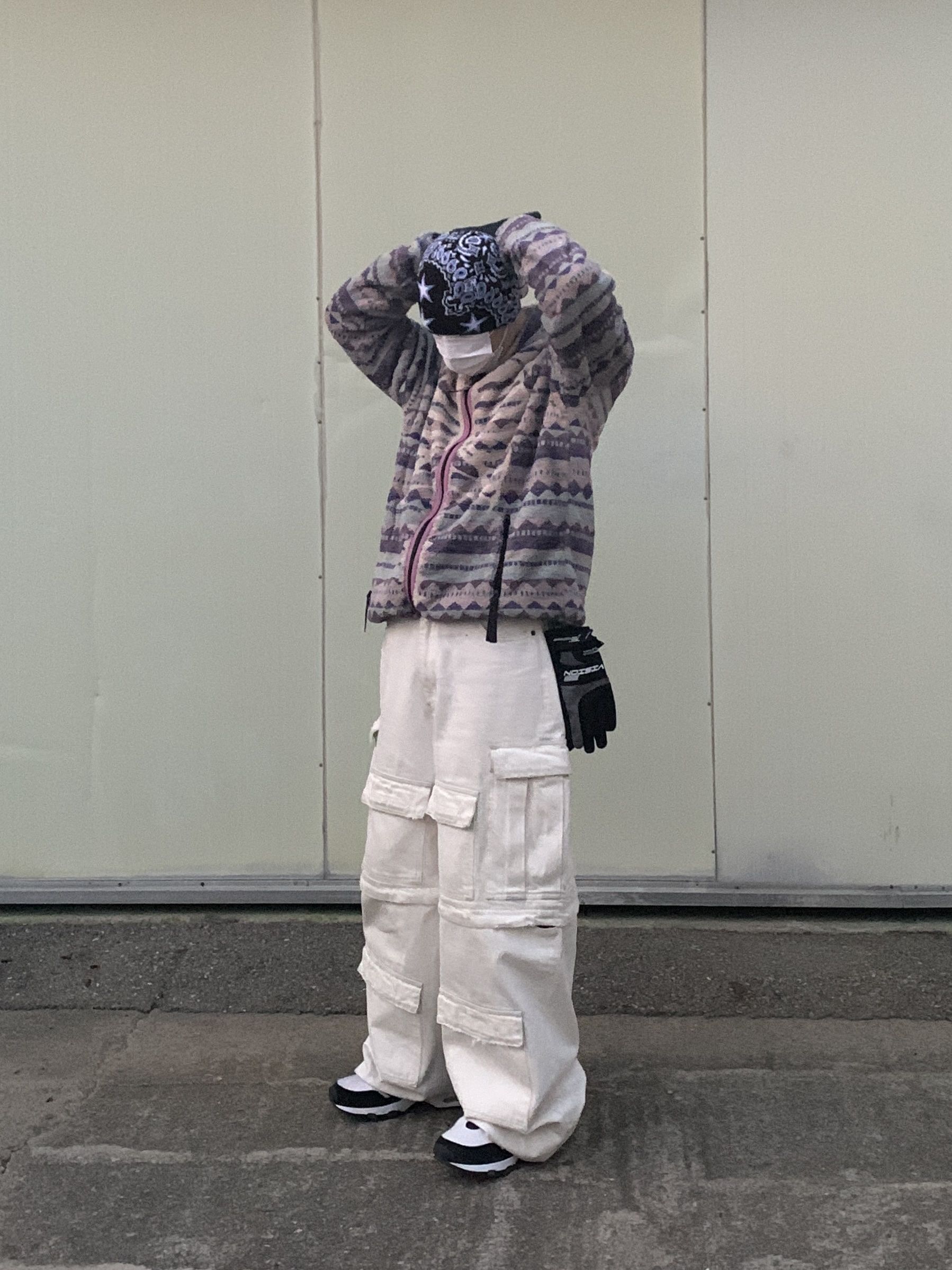 Kapital Ashland Stripe & Bone Fleece Zip Blouson Purple, Nike x Comme des Garcons Homme Plus Air Max Sunder SP White Black 착용 스타일 - 4
