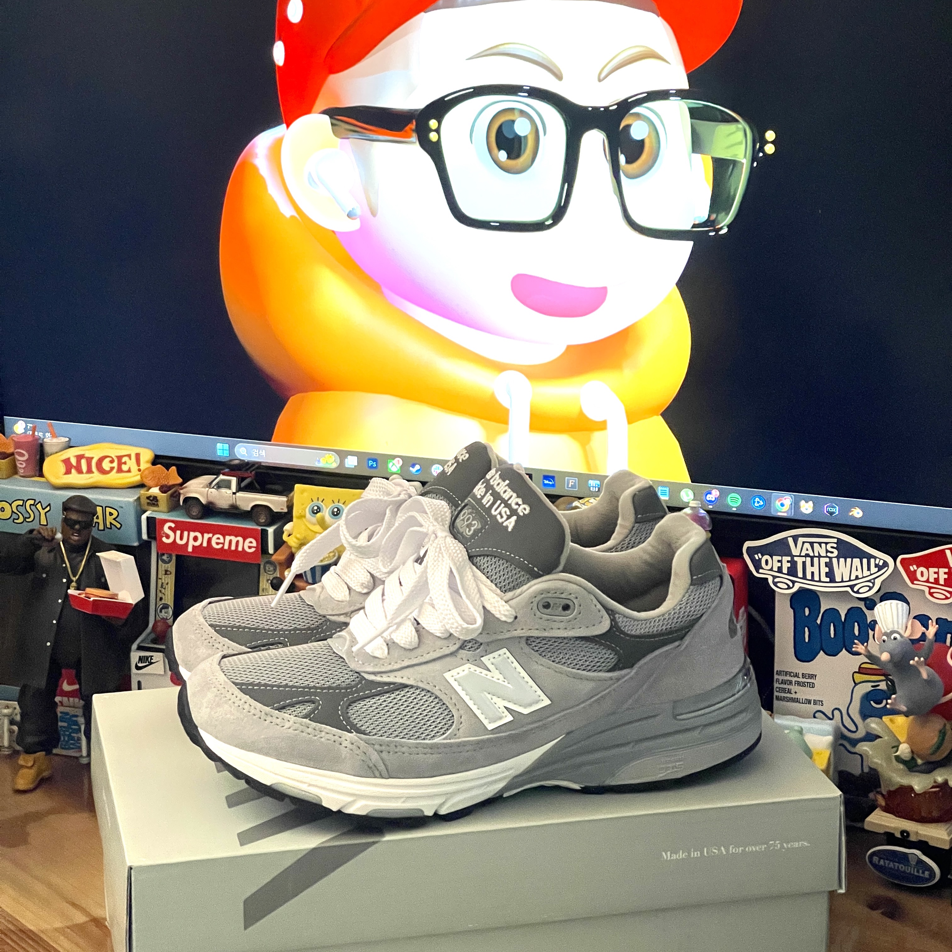 New Balance 993 Made in USA Grey - D Standard 착용 스타일 - 2